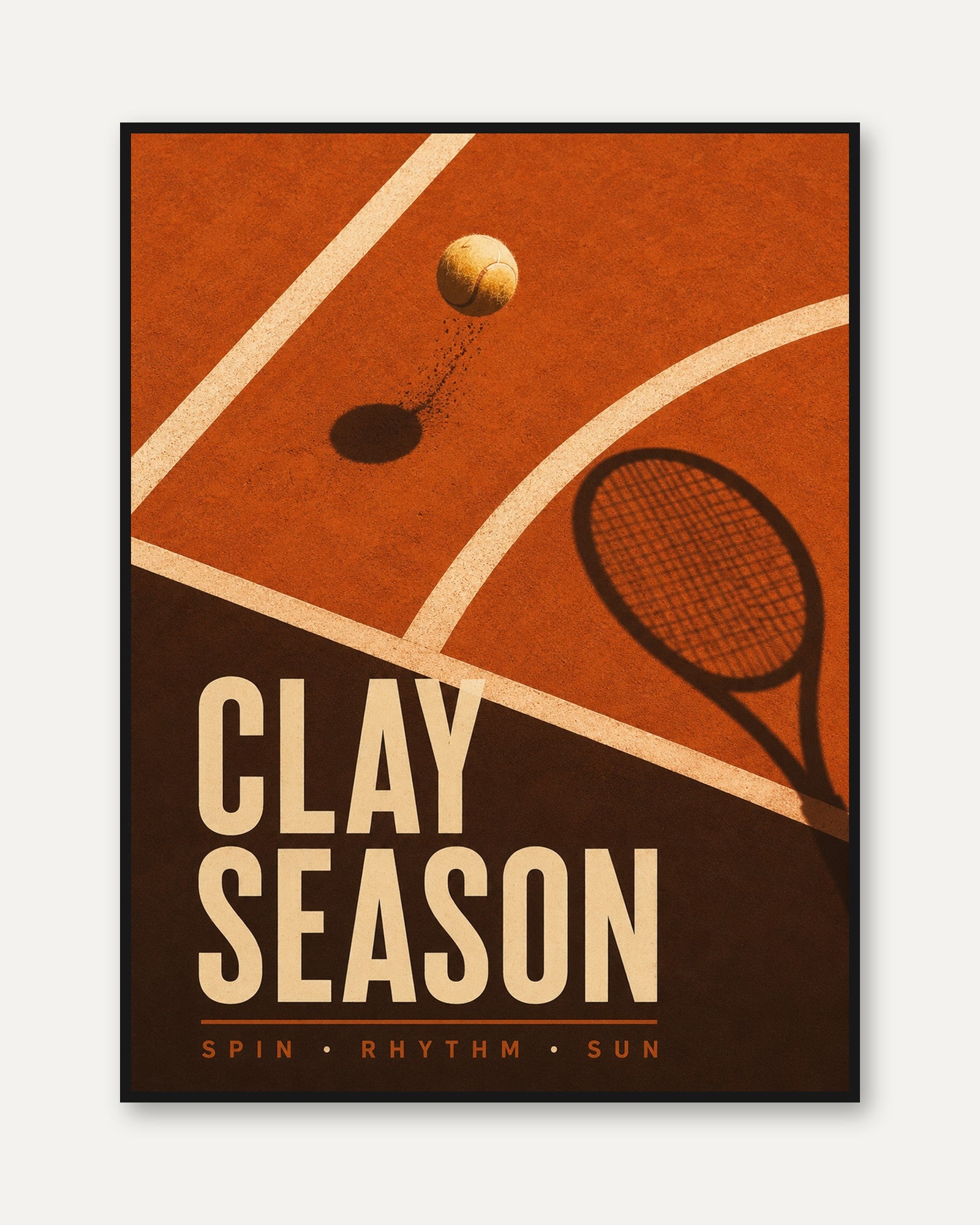 Retro Tennis Poster Print - framed