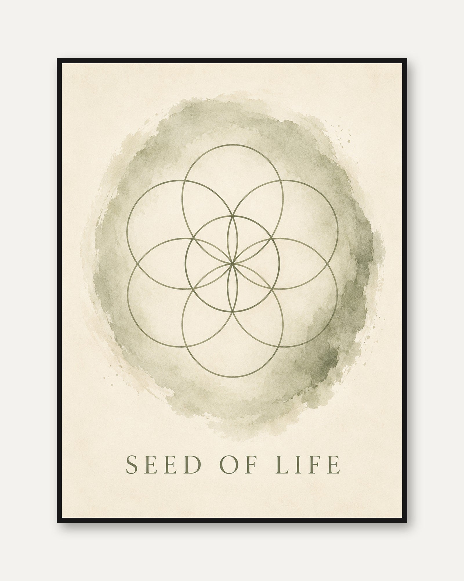 Sacred Geometry Print: Seed of Life Design - framed