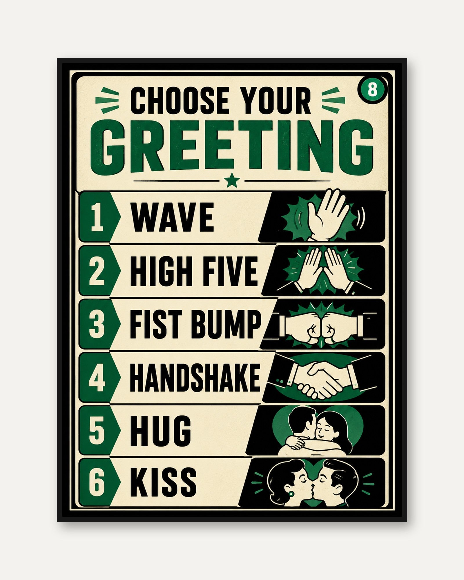 Vintage Greeting Poster - framed