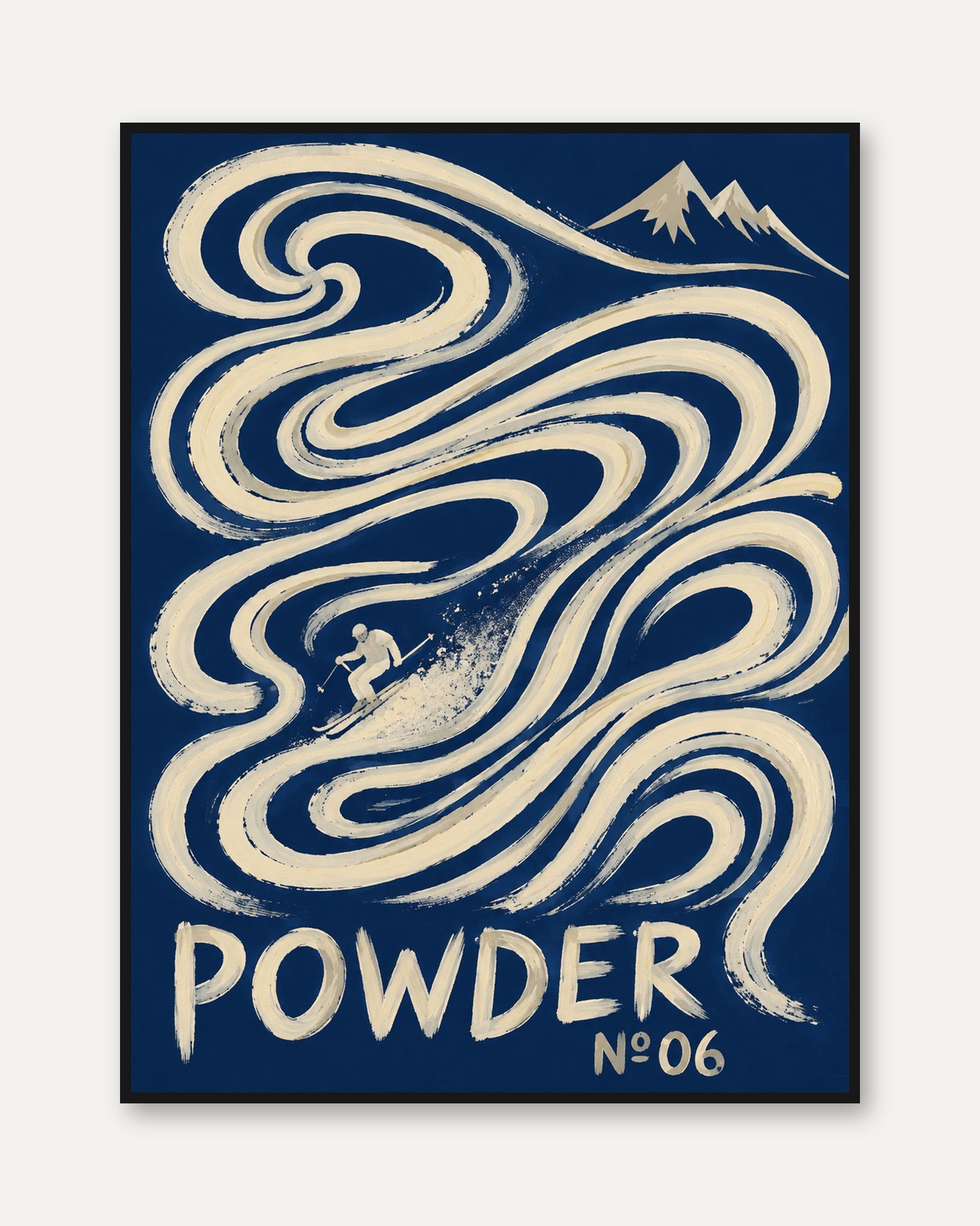 Ski Poster – Powder Snow Wall Art - framed