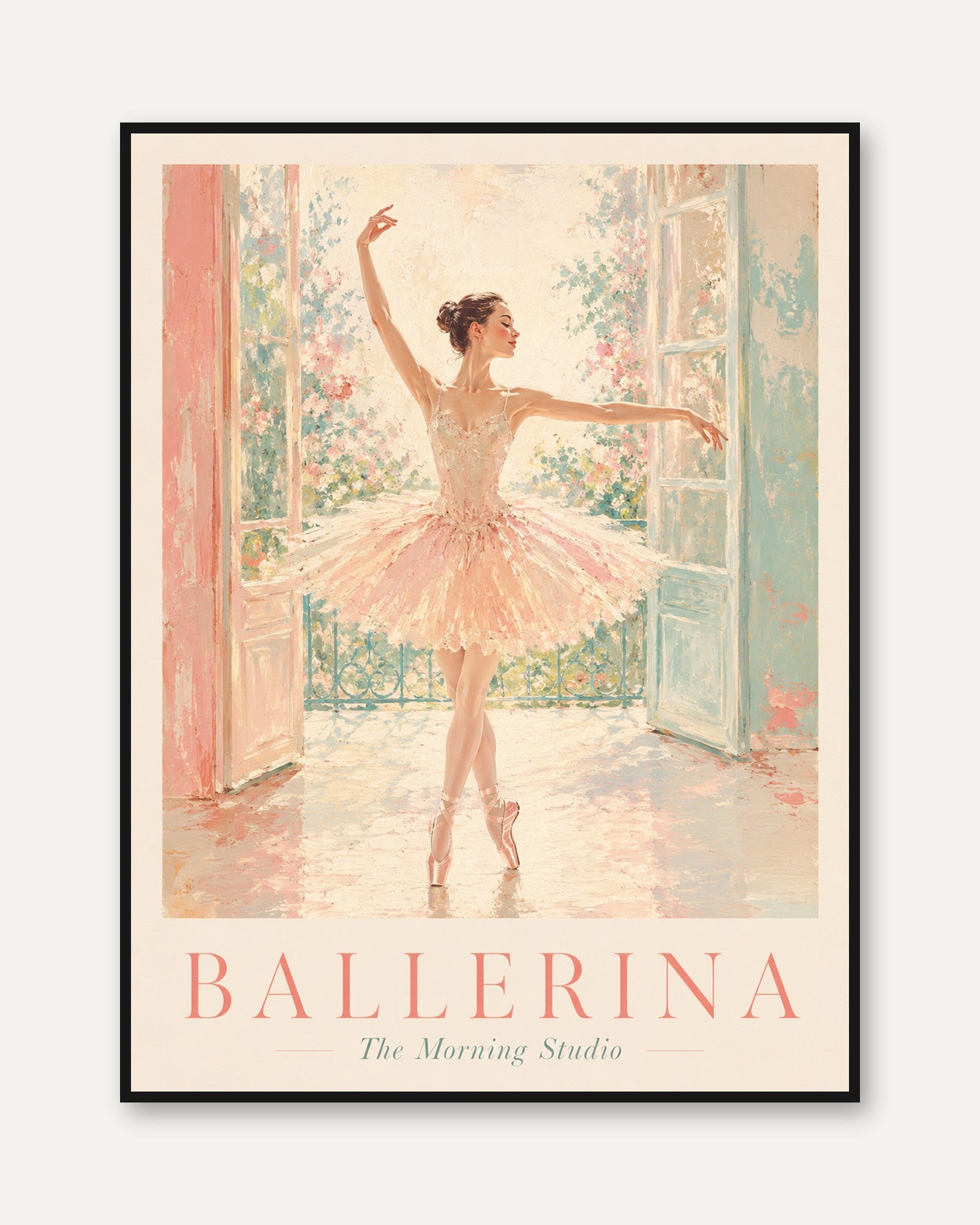 Ballerina Wall Art – Ballet Dancer Print - framed