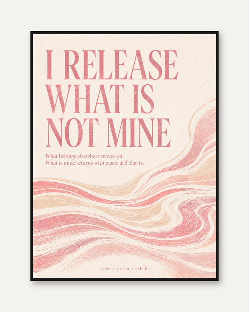 Affirmation Wall Art – Letting Go Quote Print - framed