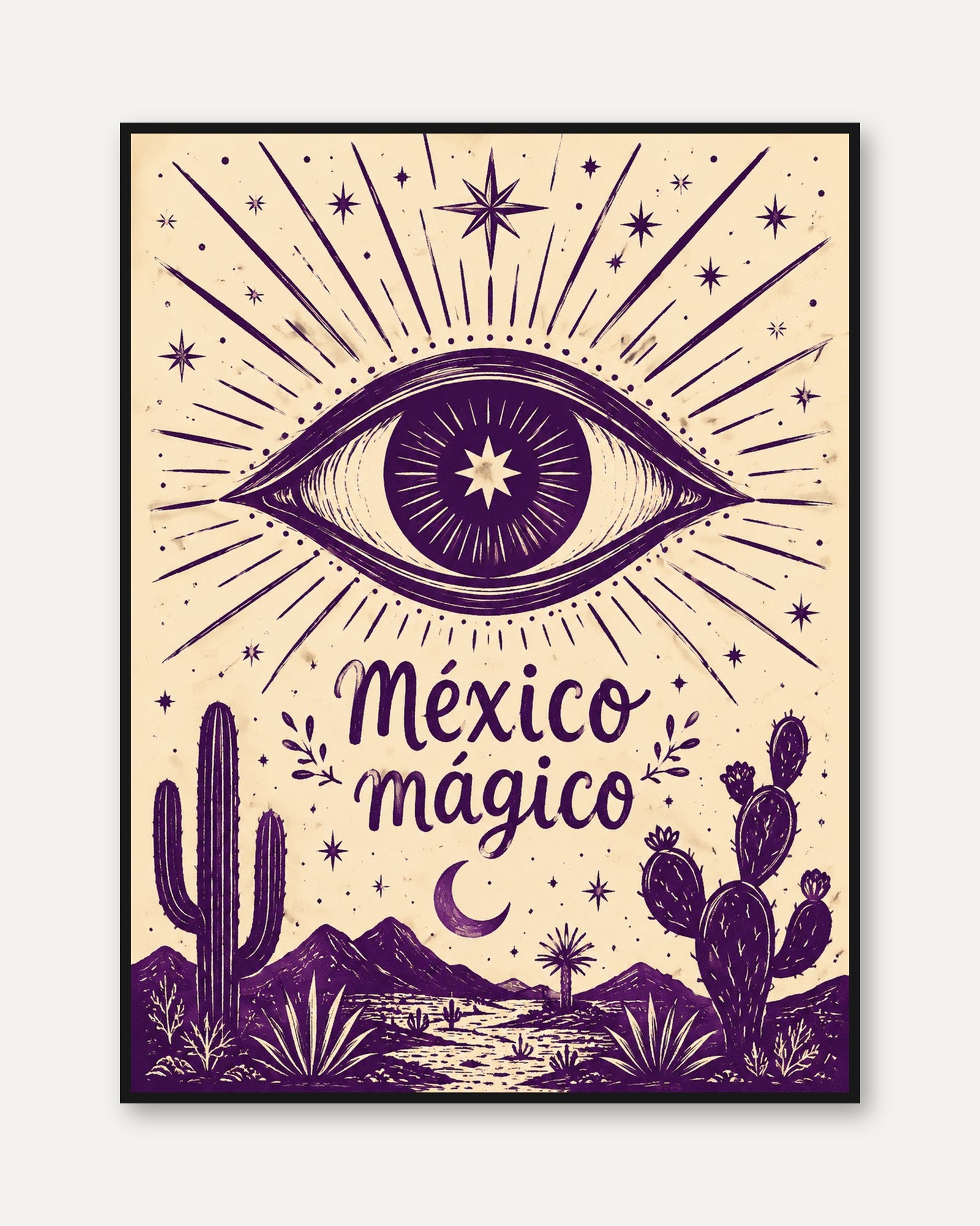 Mystical Eye Wall Art – Mexico Magico Print - framed