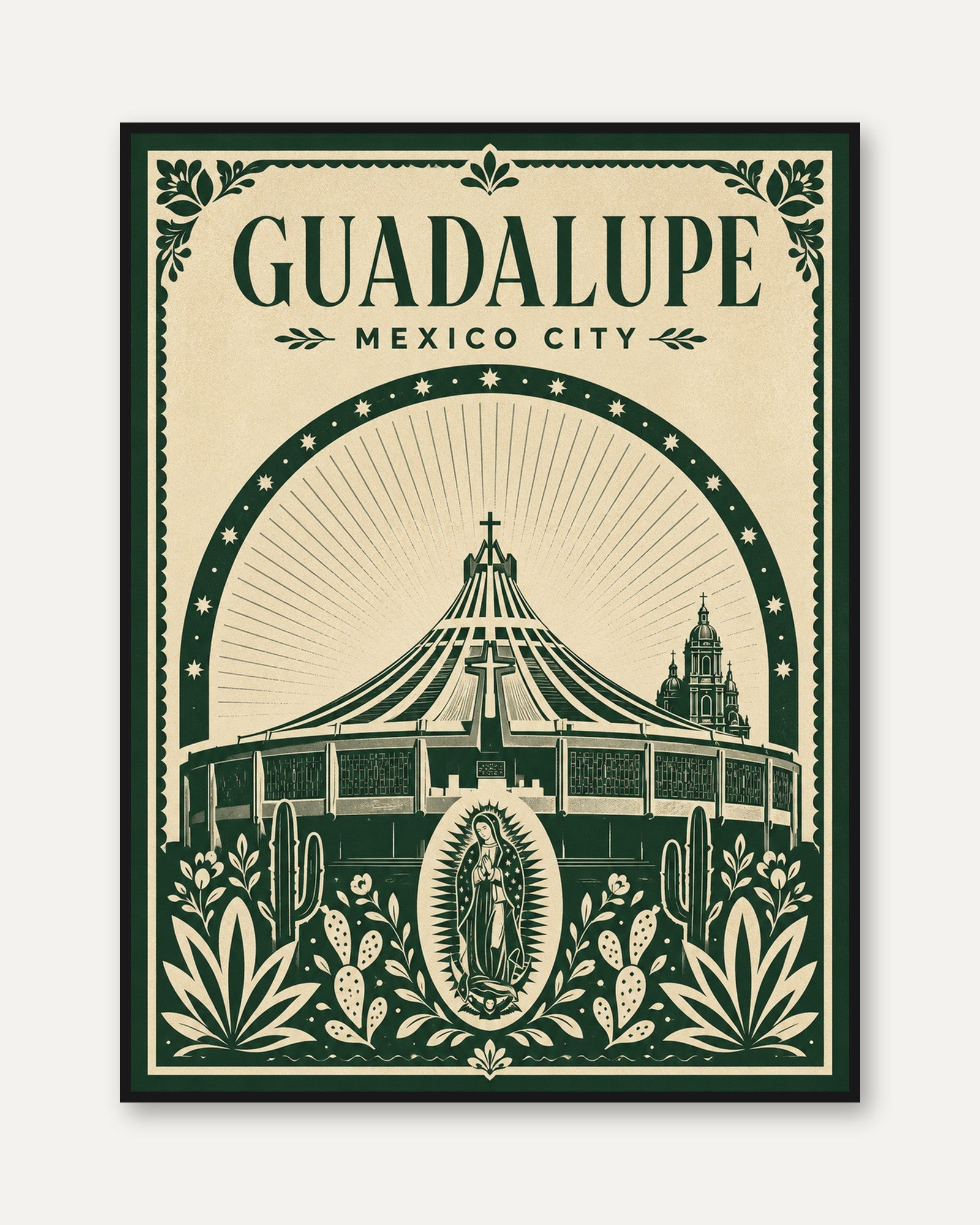 Guadalupe Mexico Poster – Mexico City Print - framed