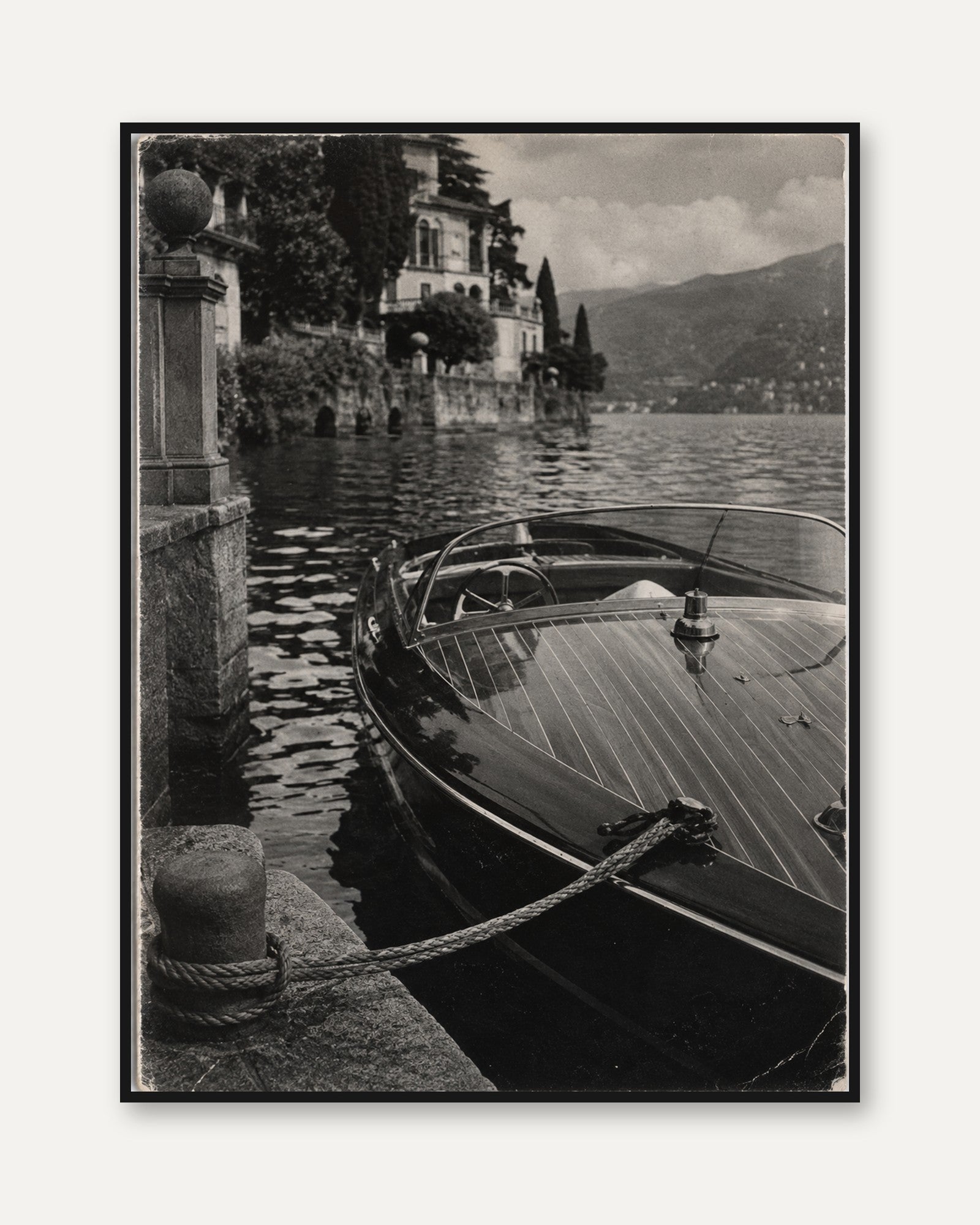 Italian Lake Boat Print - framed