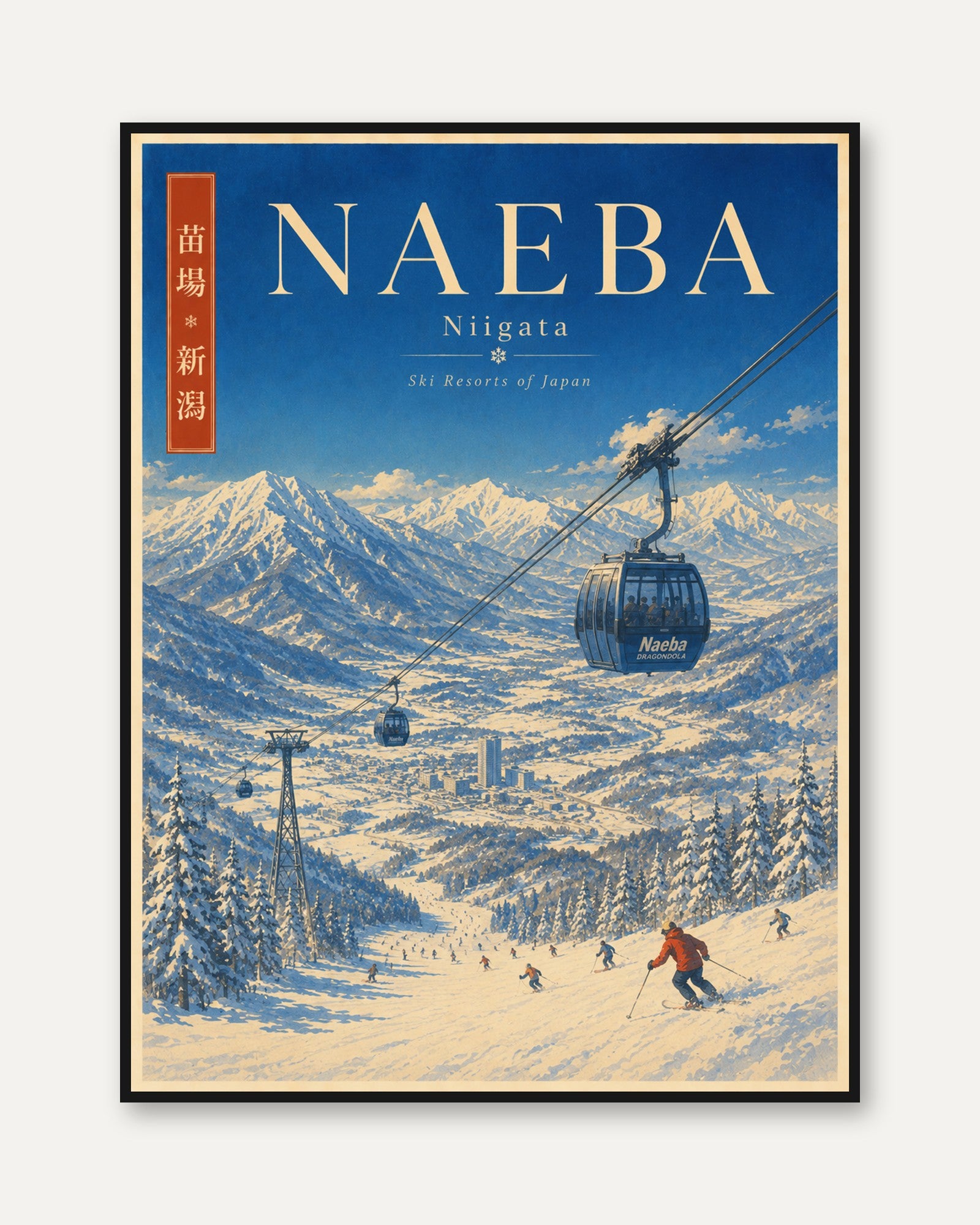 Naeba Ski Resort Vintage Poster - framed