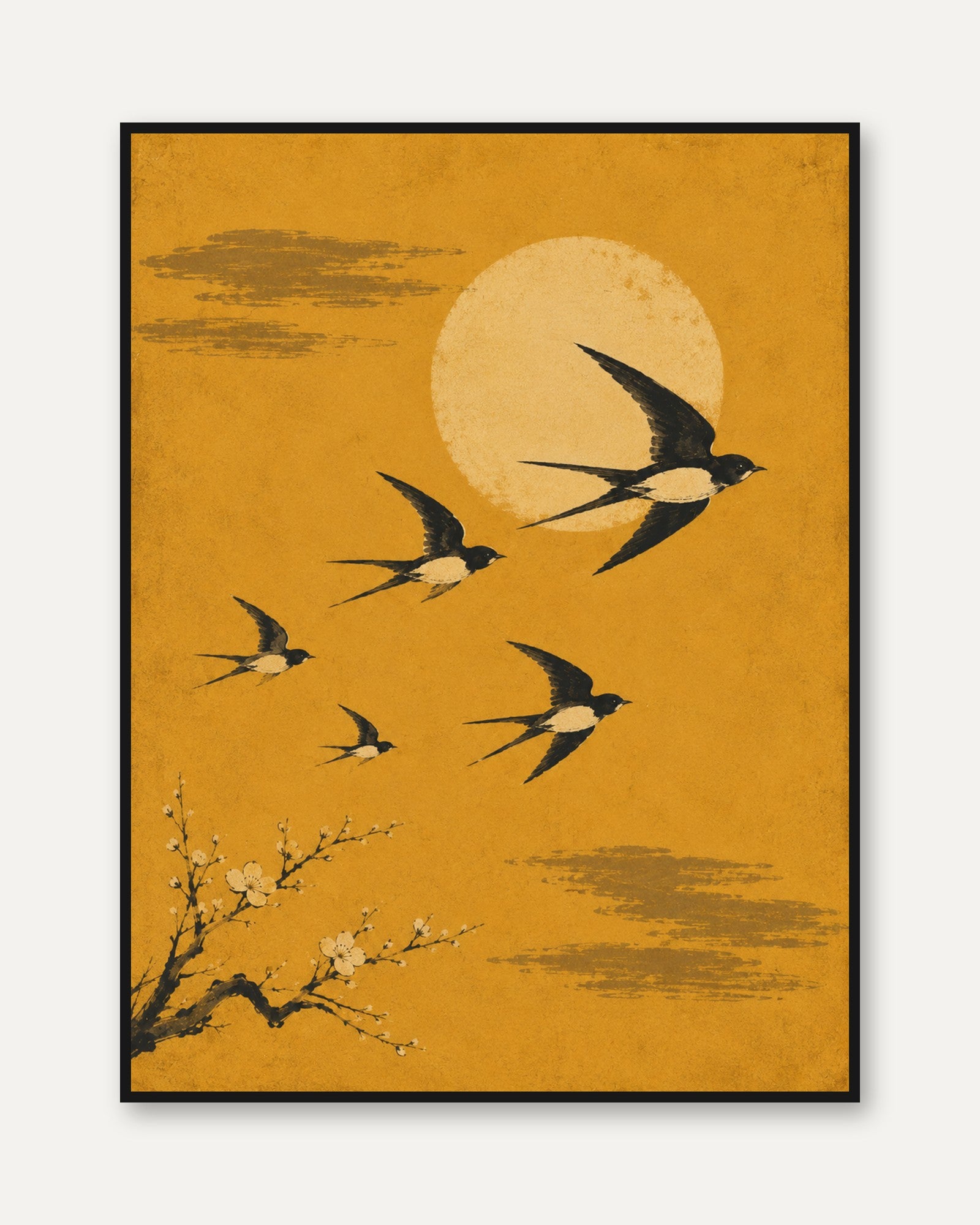Japanese Bird Wall Art - framed
