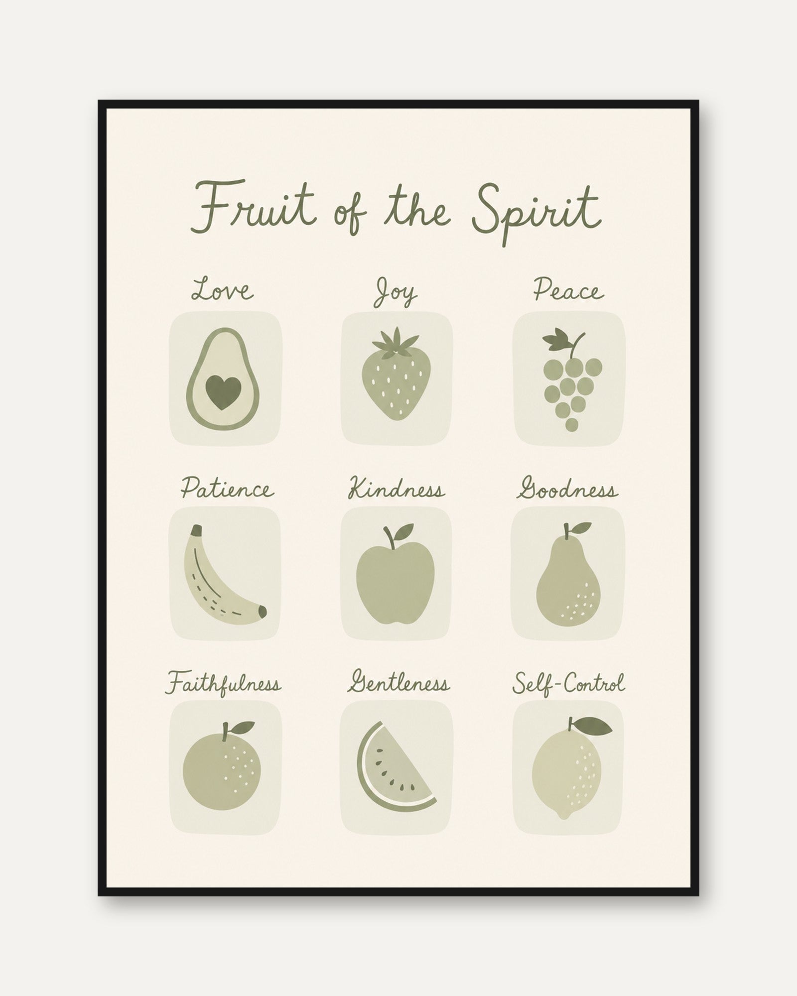 Christian Scripture Wall Art: Fruit of the Spirit - framed