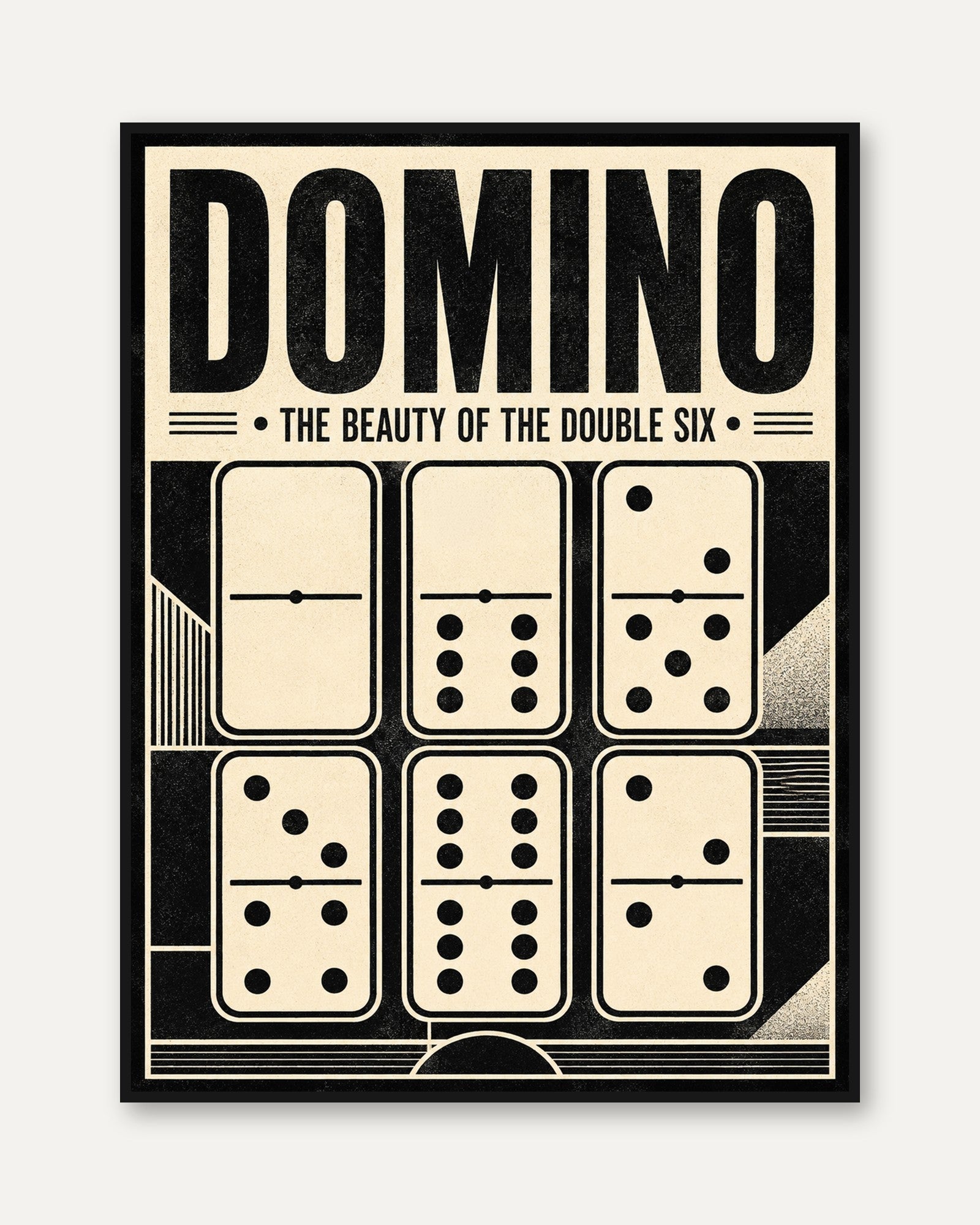 Domino Wall Art – Vintage Game Room Print - framed