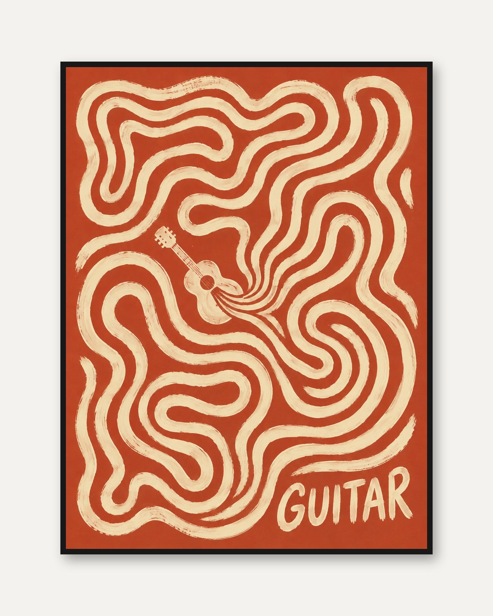 Guitar Wall Art – Music Room Decor - framed