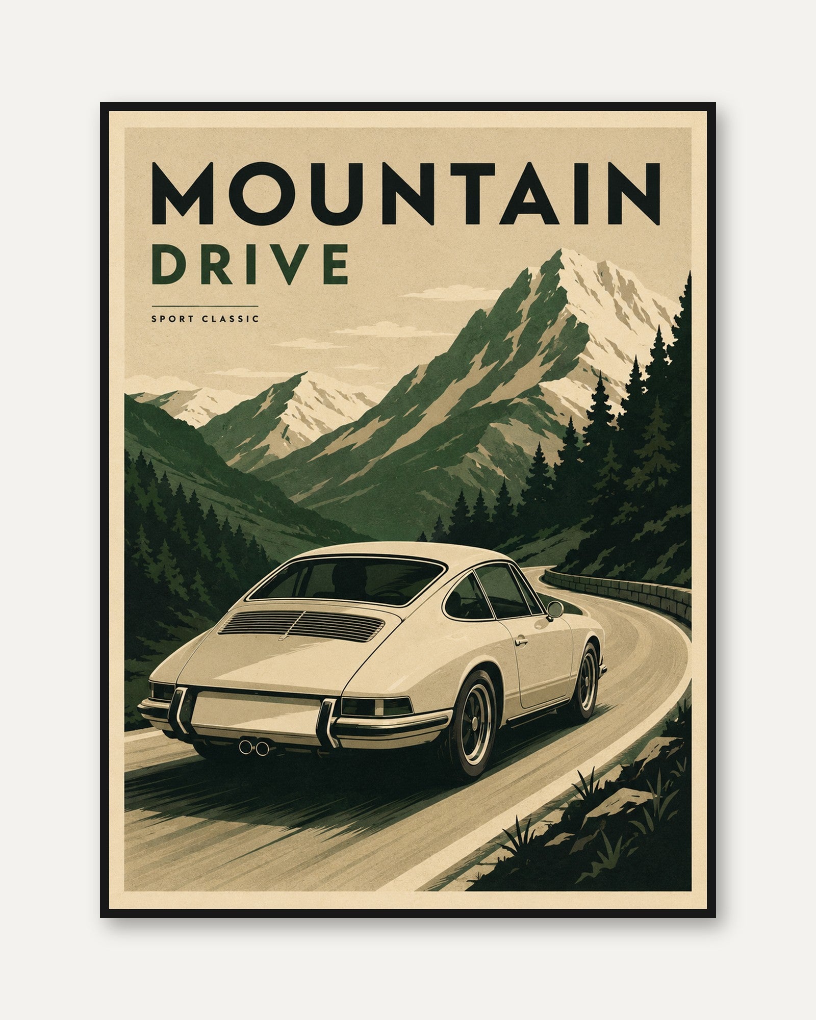 Vintage Porsche 911 Print - framed