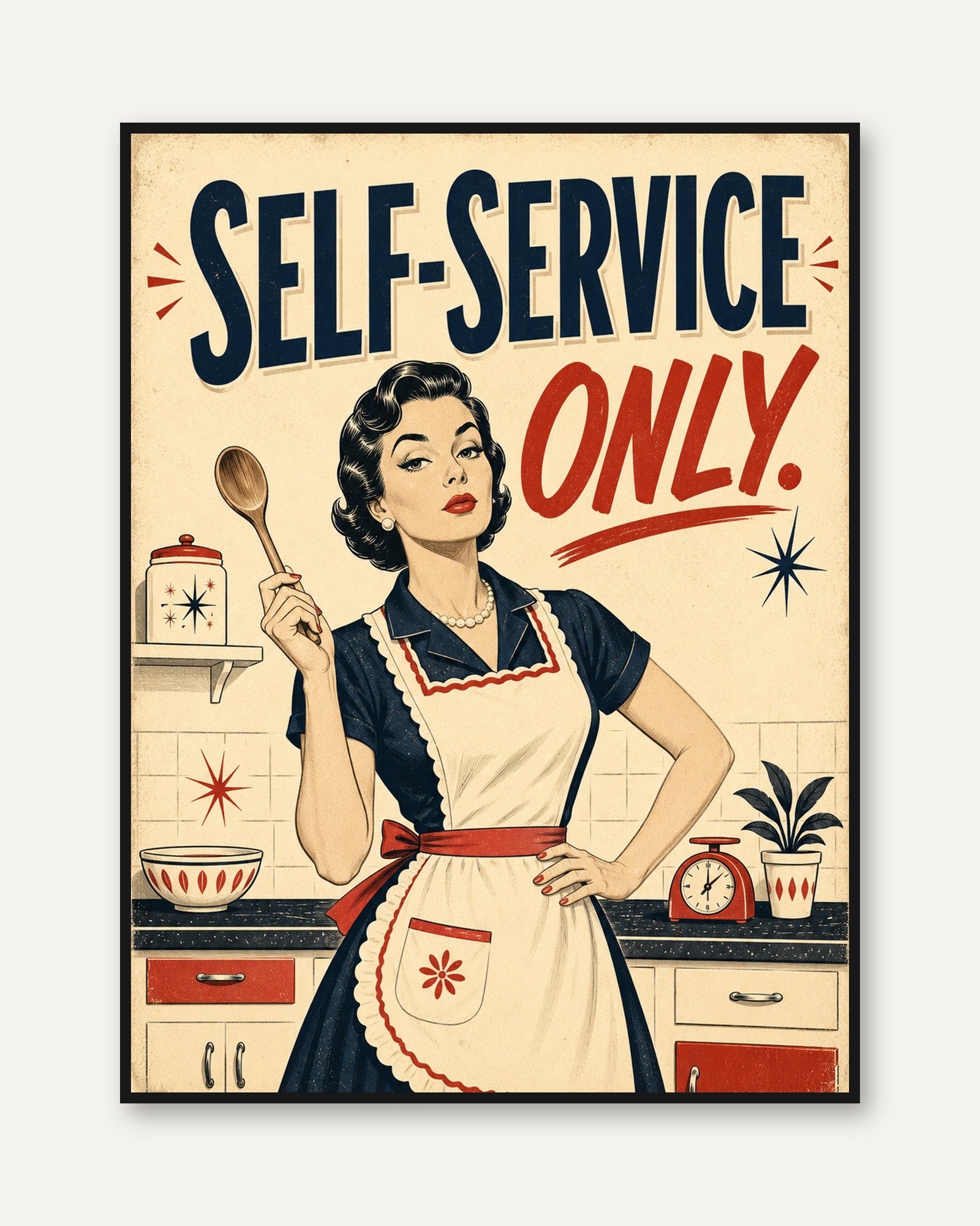 Retro Kitchen Wall Art - framed
