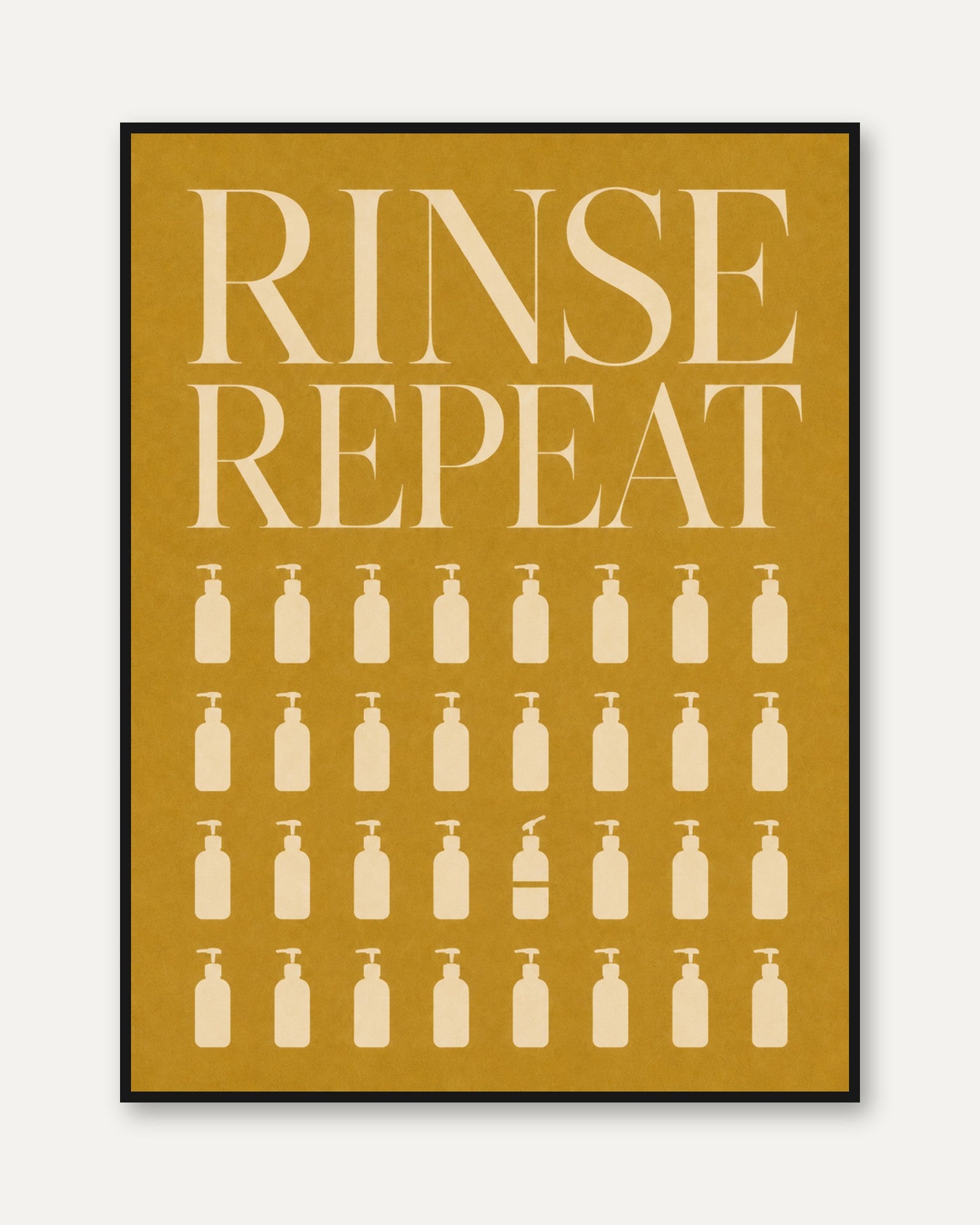 Rinse Repeat Bathroom Print - framed