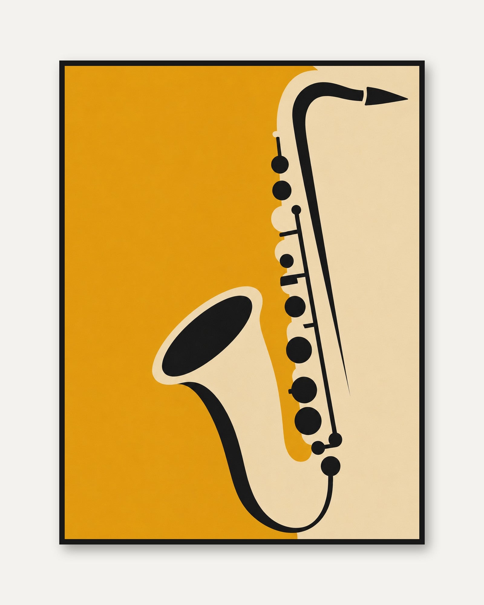 Saxophone Wall Art – Jazz Music Print - framed