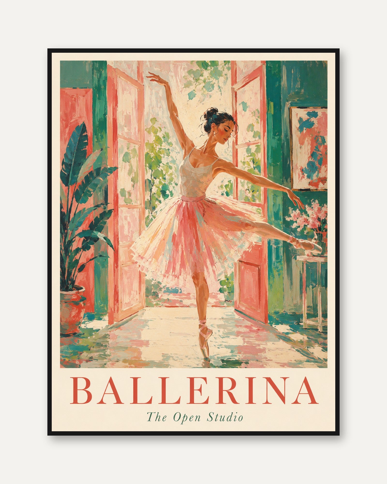 Ballerina Wall Art – Ballet Dancer Print - framed