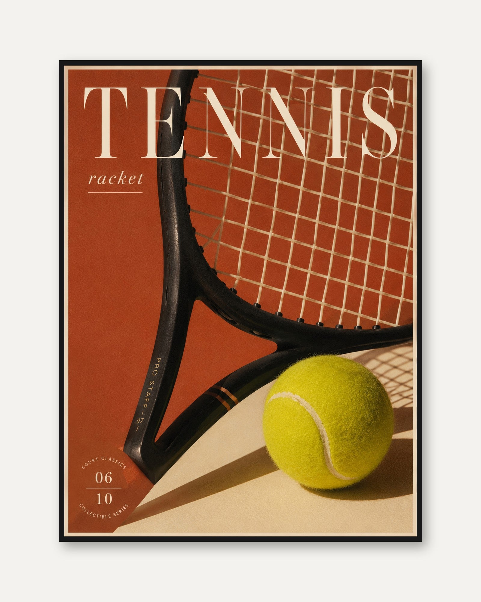 Retro Tennis Poster Print - framed