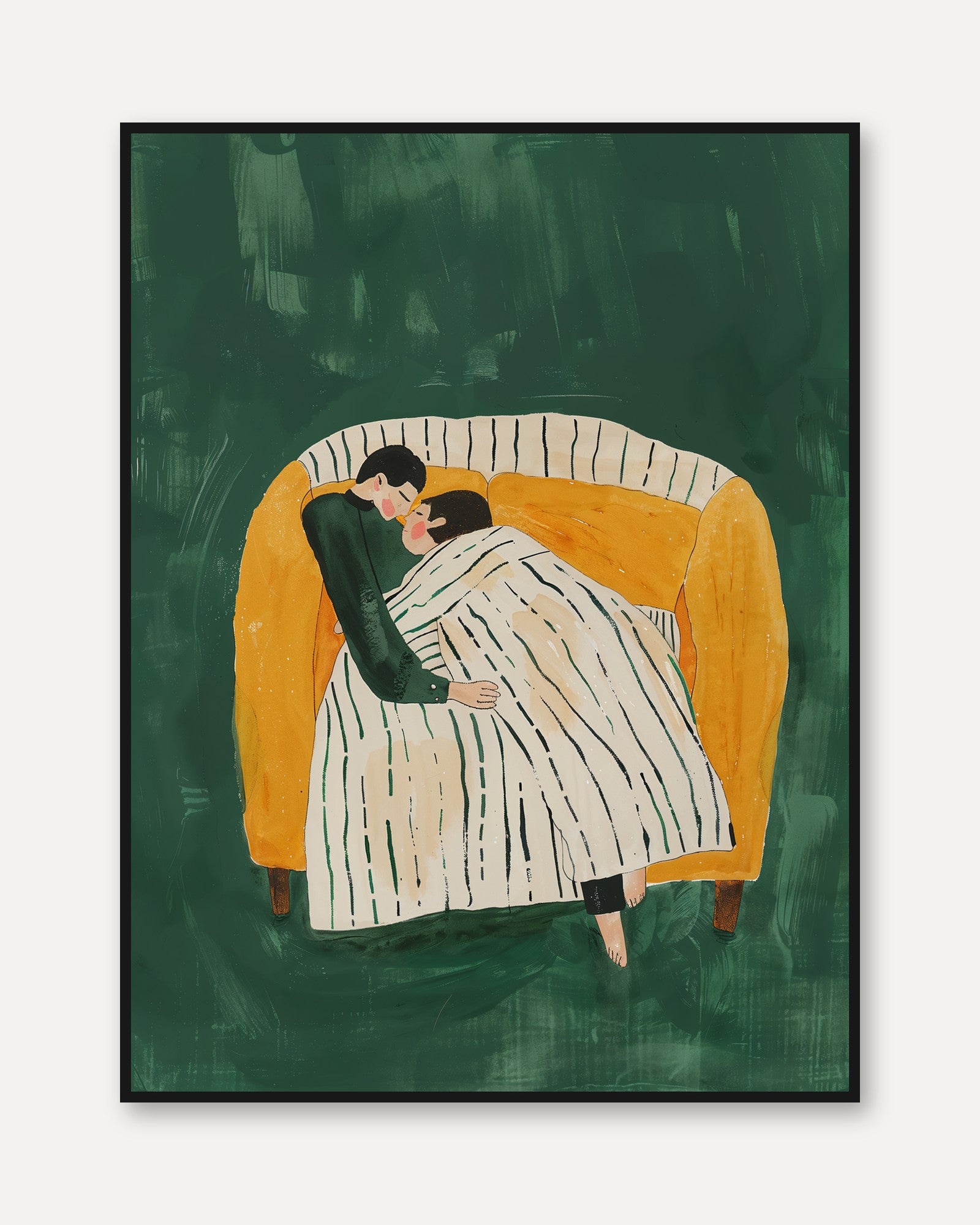 Cozy Couple Art Print - framed