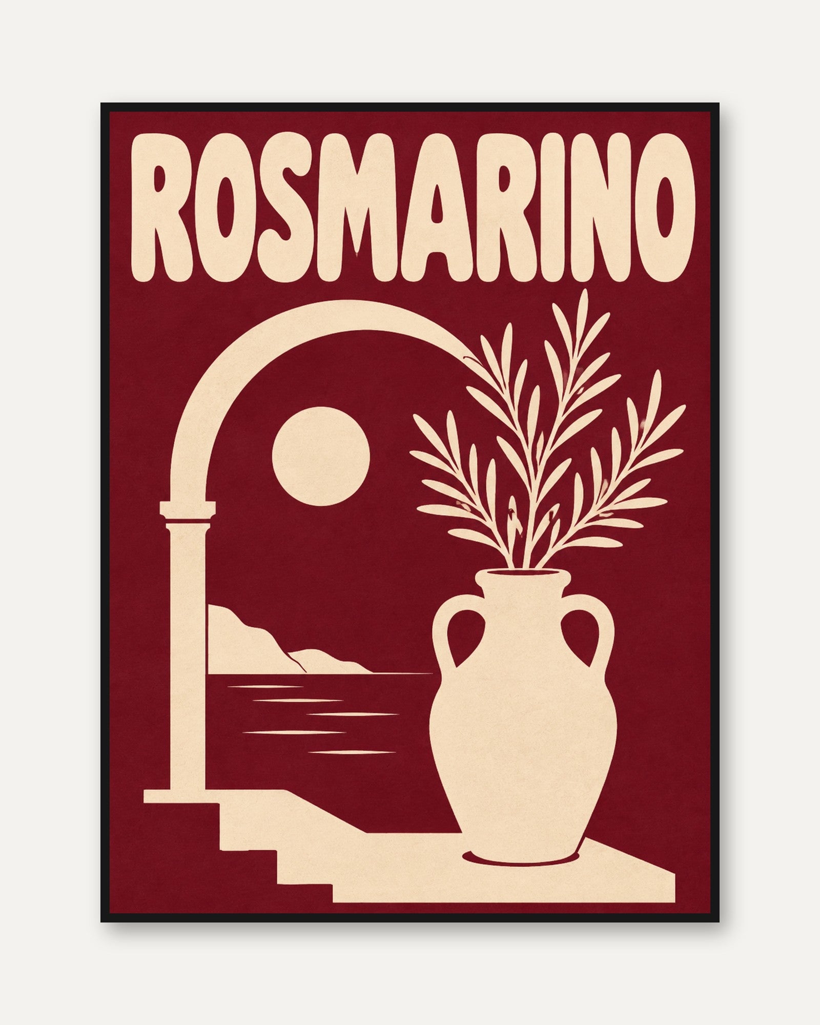 Rosmarino Travel Poster – Italian Riviera - framed