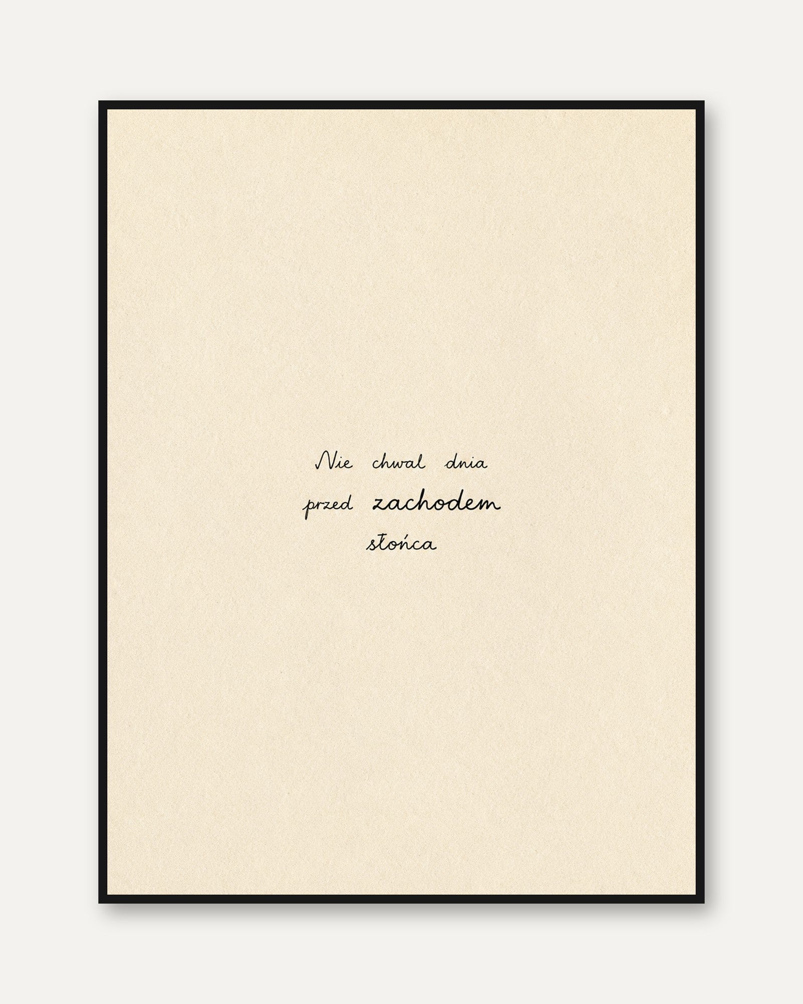 Polish Text Art Print: Minimalist Handwritten Typography - framed