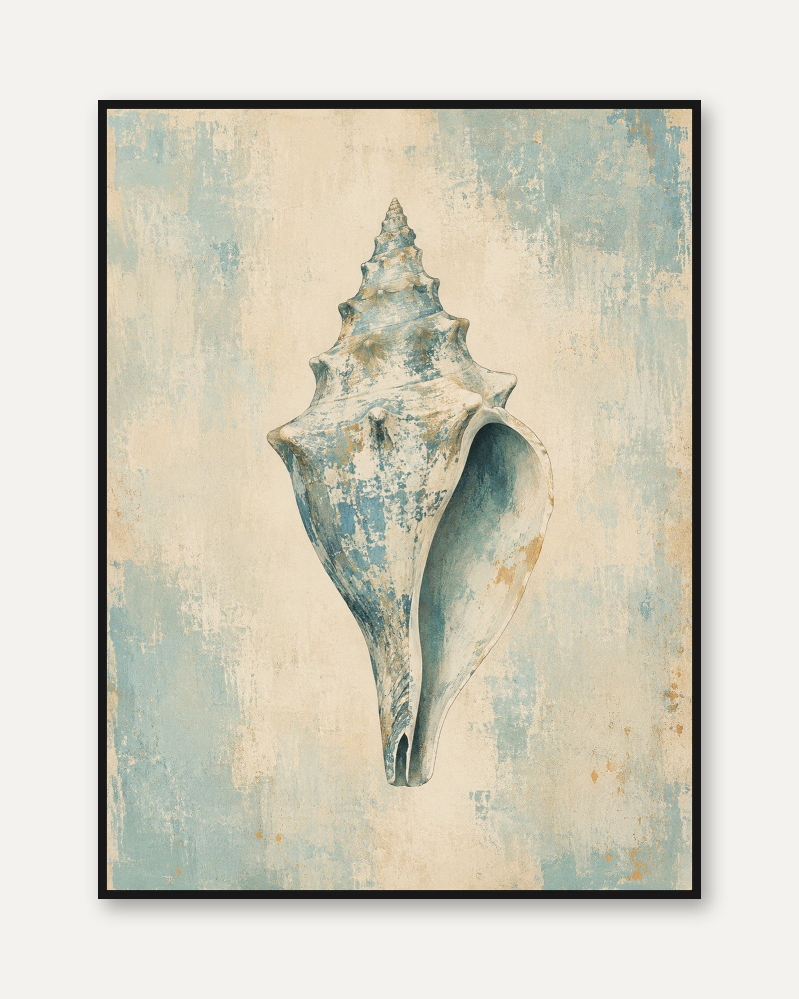 Seashell Wall Art – Coastal Decor Print - framed