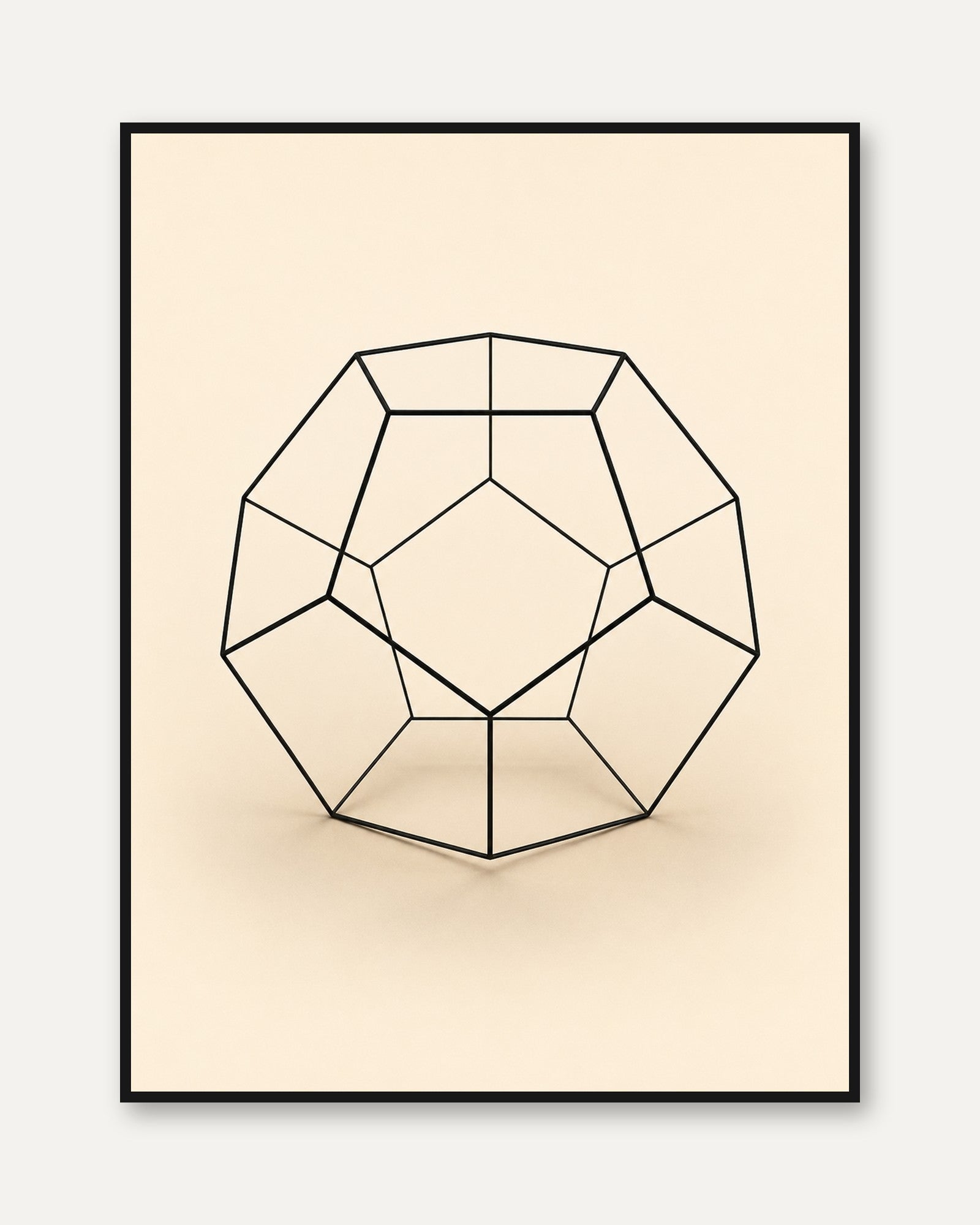 Geometric Wall Art – Minimalist Line Art Print - framed