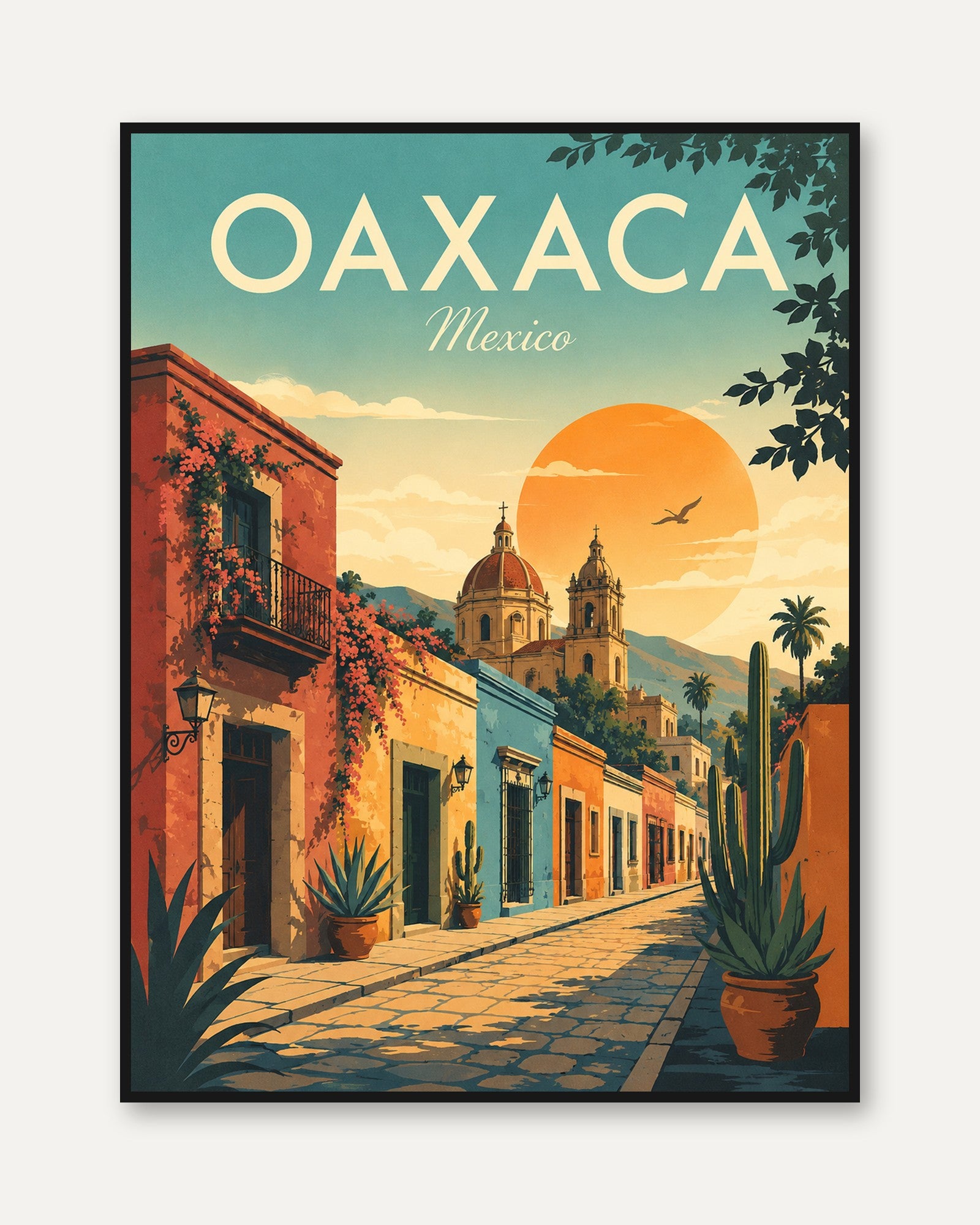 Oaxaca Travel Poster – Mexico Wall Art - framed