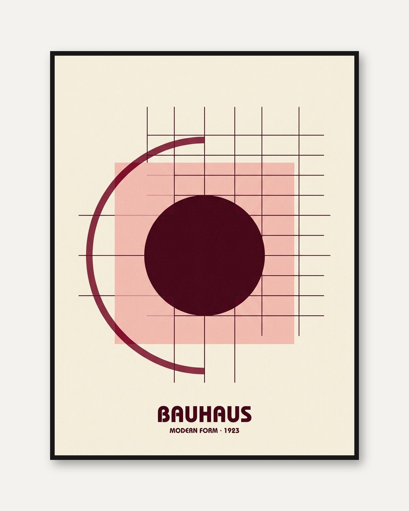 Bauhaus Geometric Poster: Modern Form Grid Design 1923 - framed