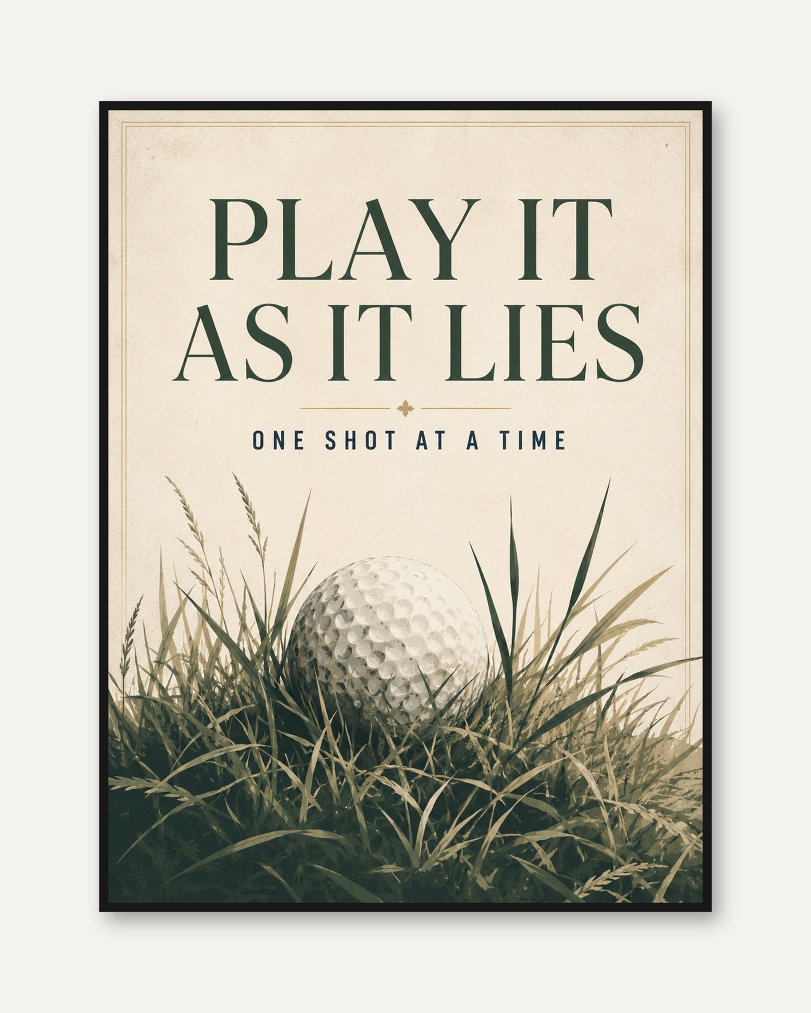 Vintage Golf Print – Motivational Quote - framed