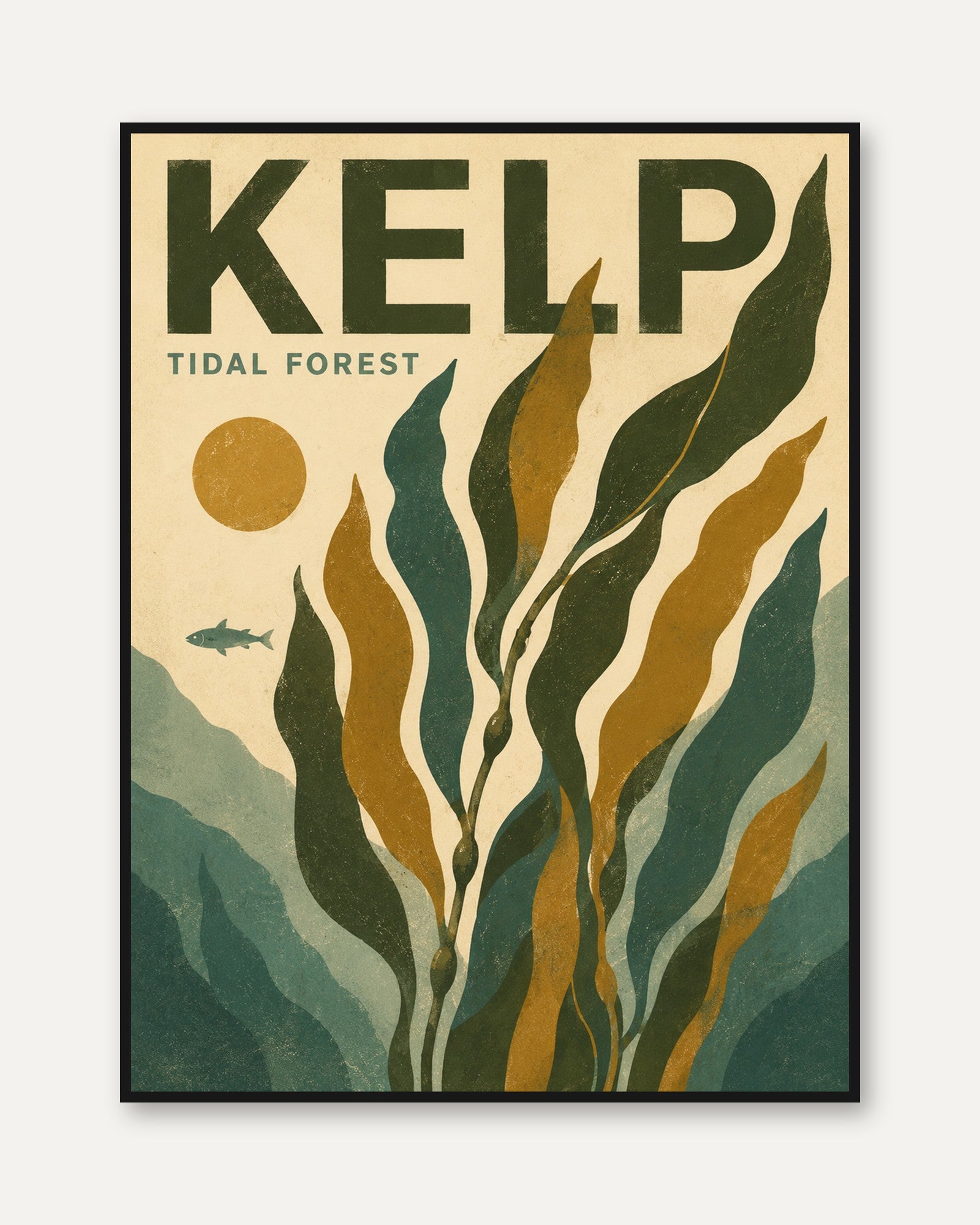 Kelp Forest Poster – Ocean Wall Art - framed