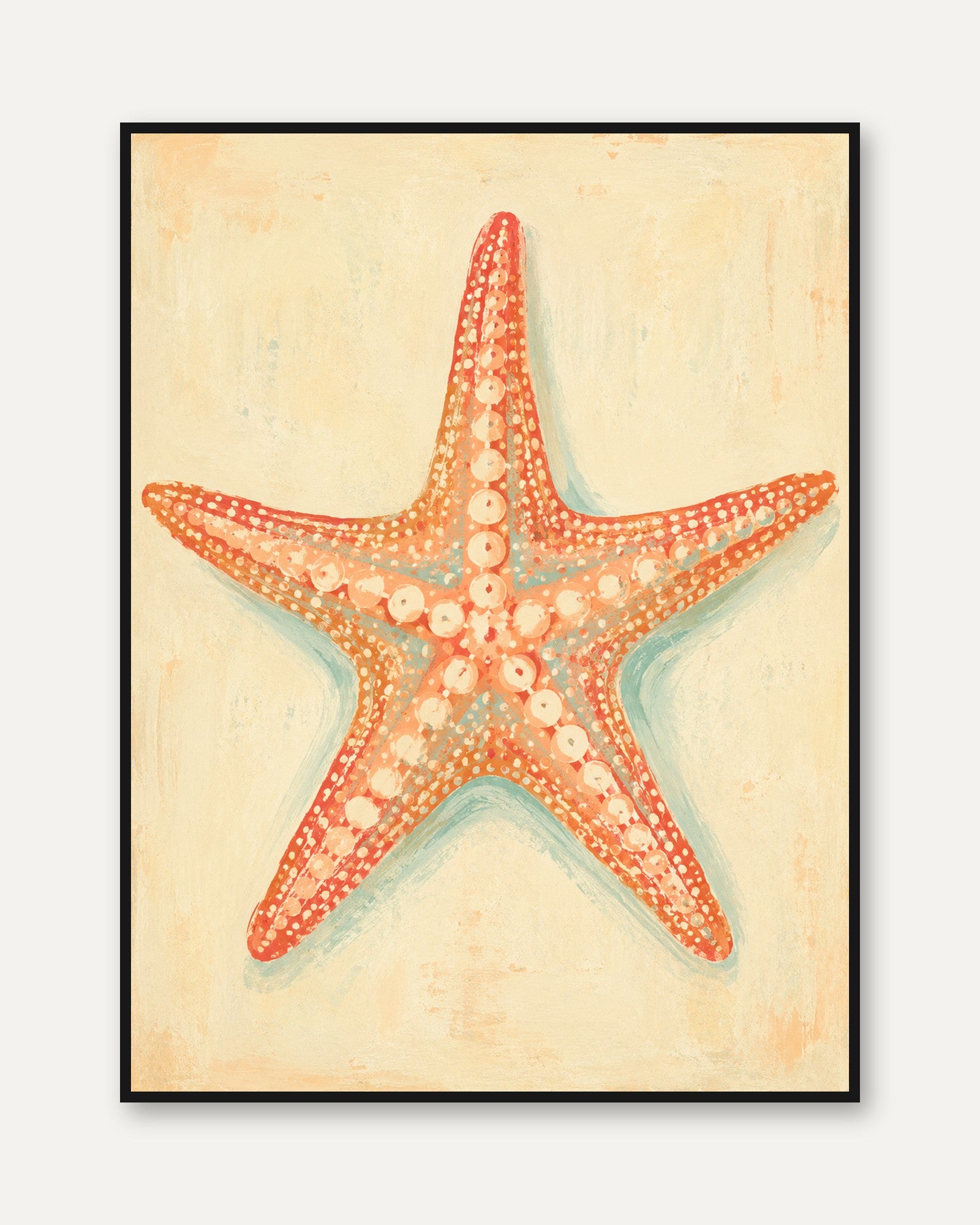 Starfish Wall Art – Coastal Beach Decor - framed