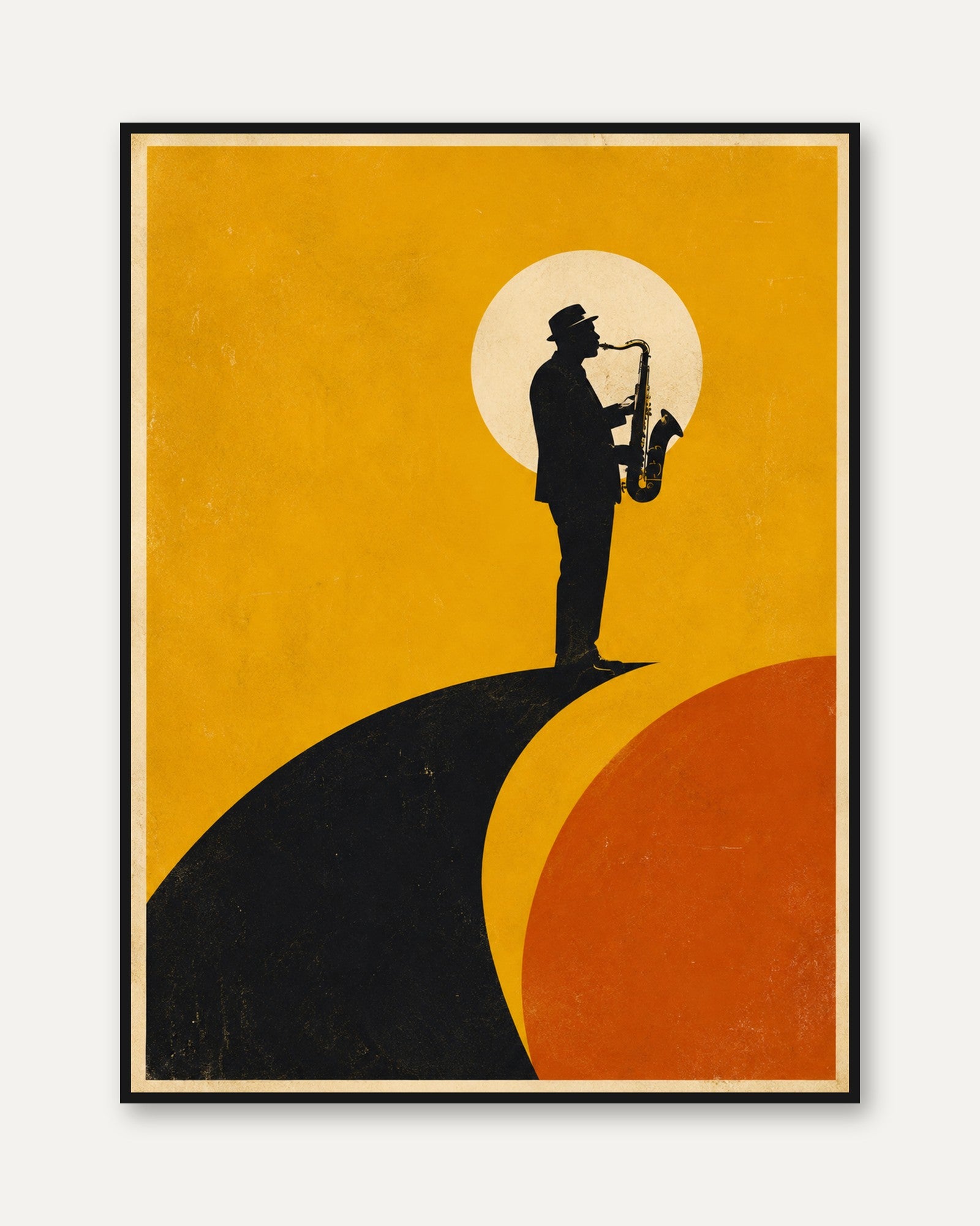 Saxophone Wall Art – Jazz Music Poster - framed