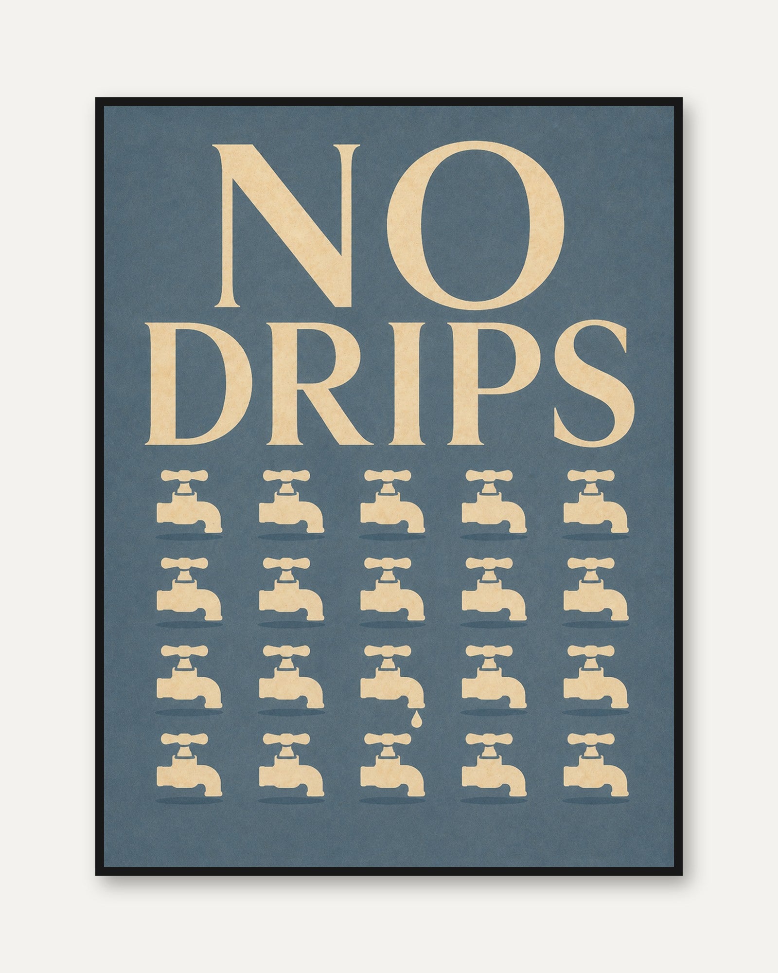 Vintage Bathroom Print – No Drips Faucets - framed