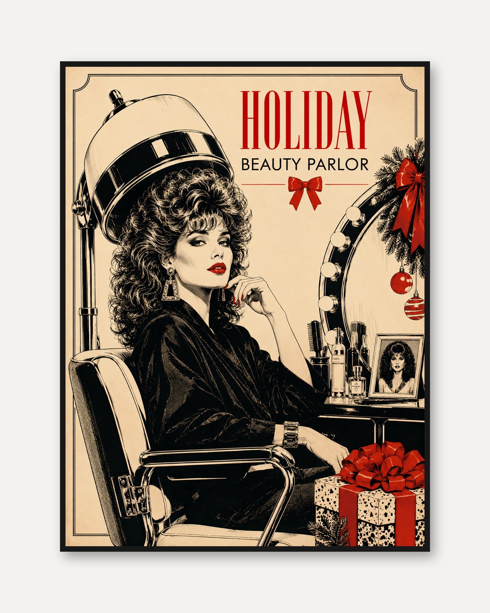 Beauty Salon Wall Art – Retro Hair Salon Decor - framed
