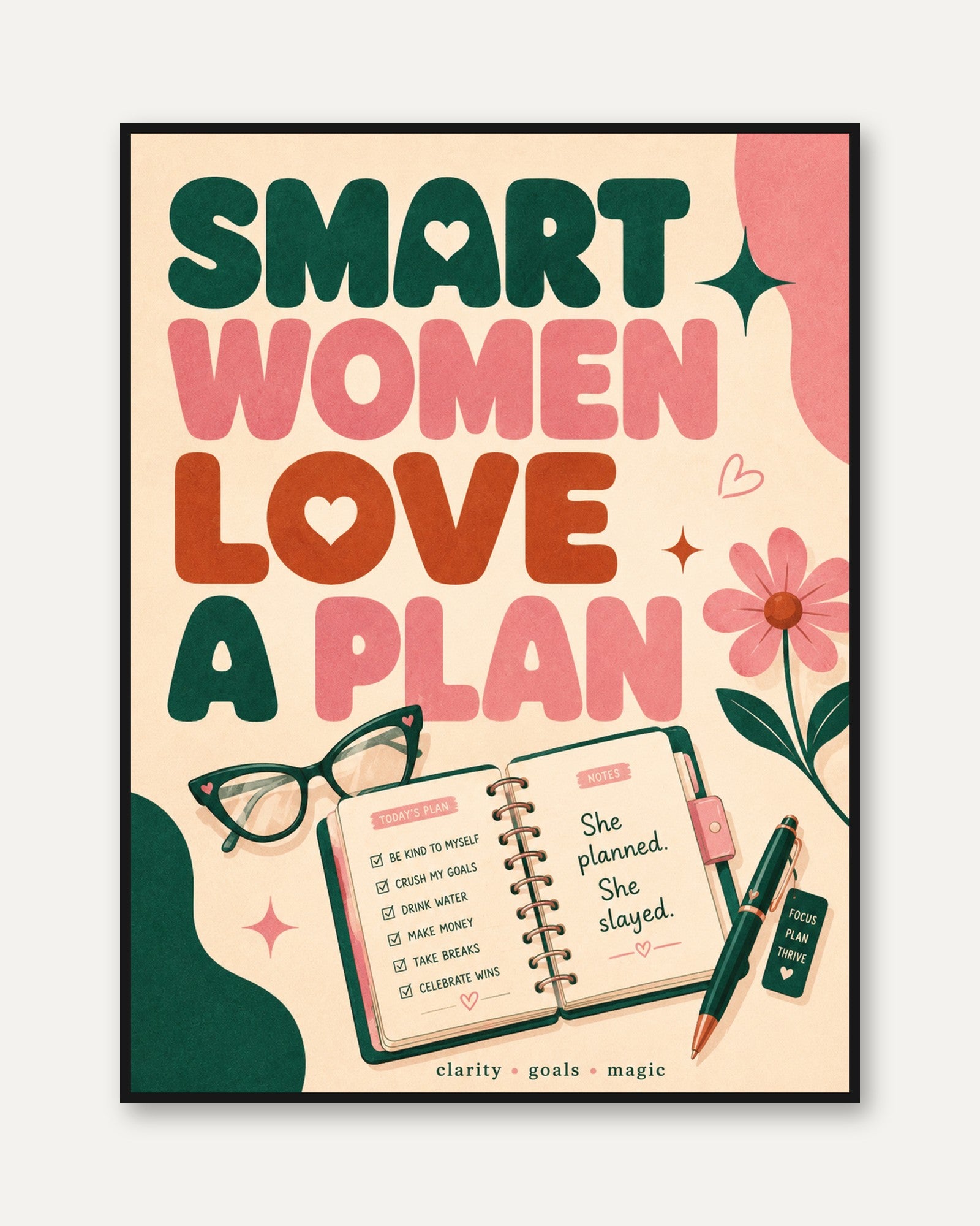 Empowerment Wall Decor: Retro Typography - framed