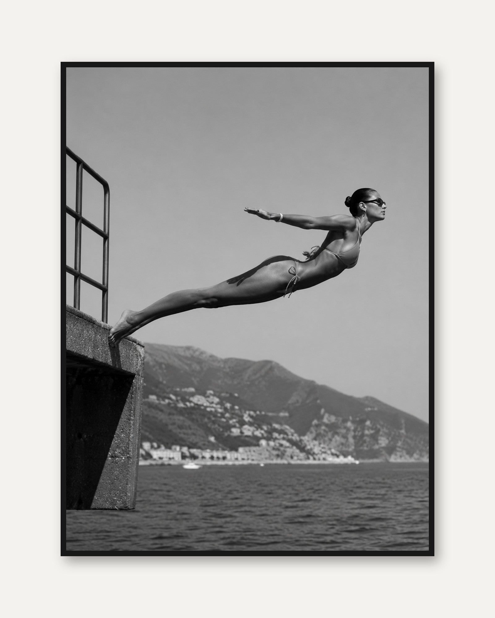 Vintage Swimming Print - framed