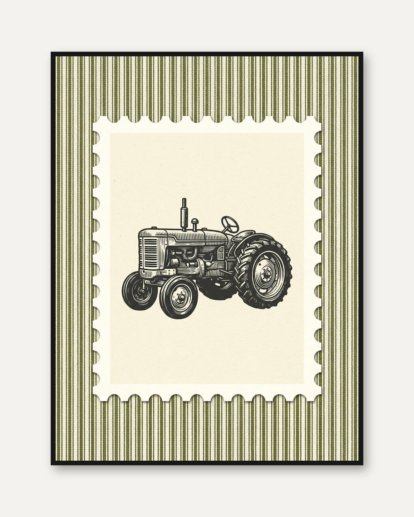 Vintage Tractor Wall Art - framed