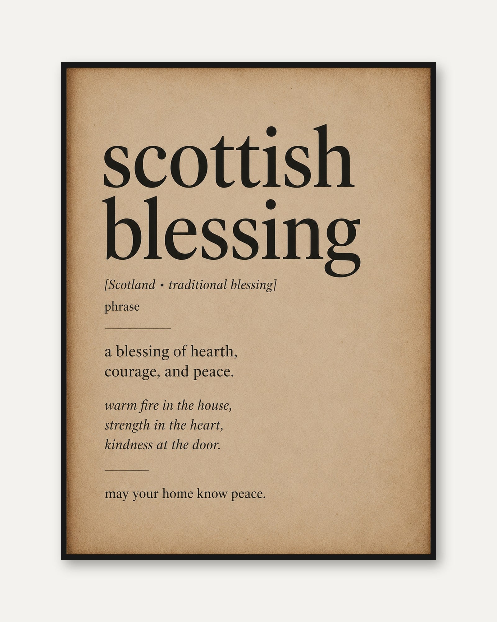 Scottish Blessing Wall Art - framed