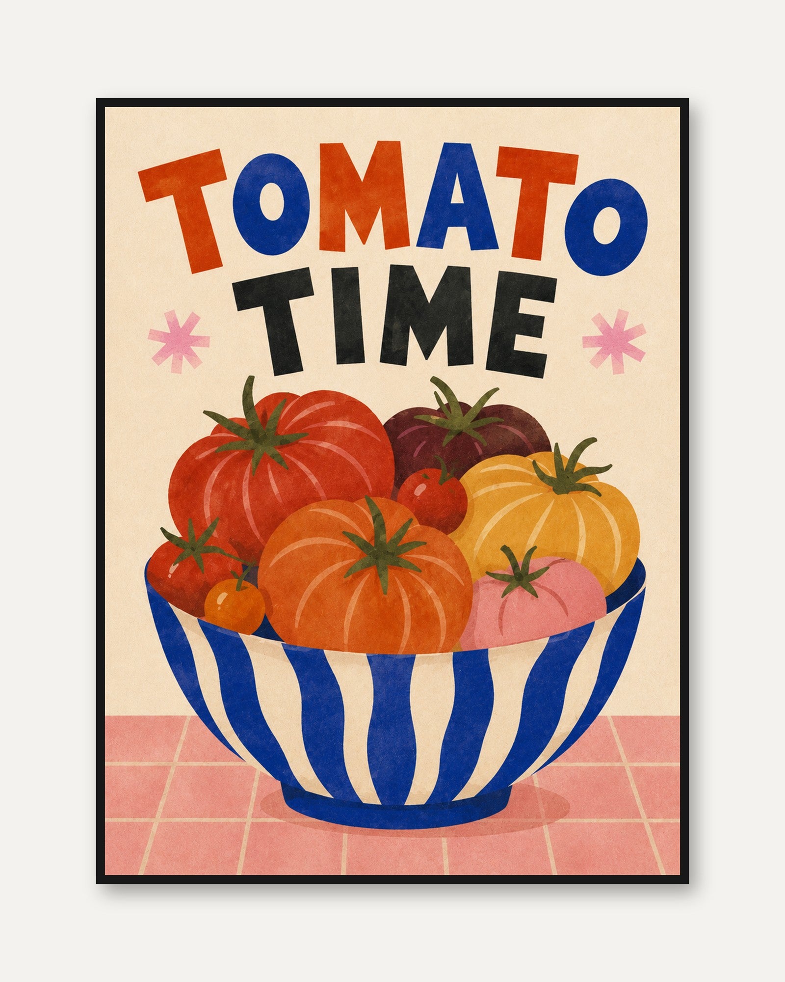 Tomato Kitchen Wall Art – Vegetable Print - framed