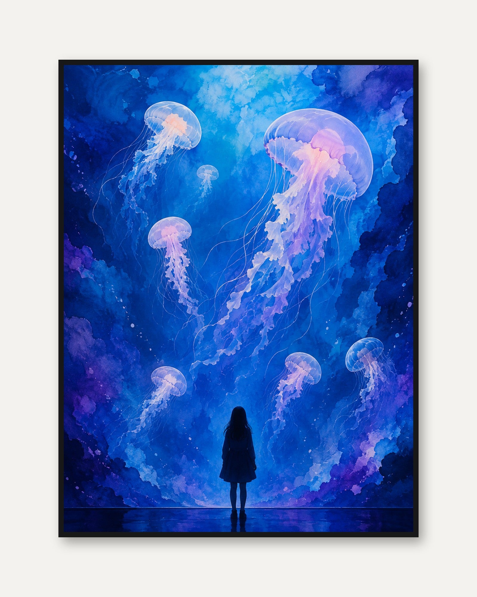 Jellyfish Wall Art – Ocean Print - framed