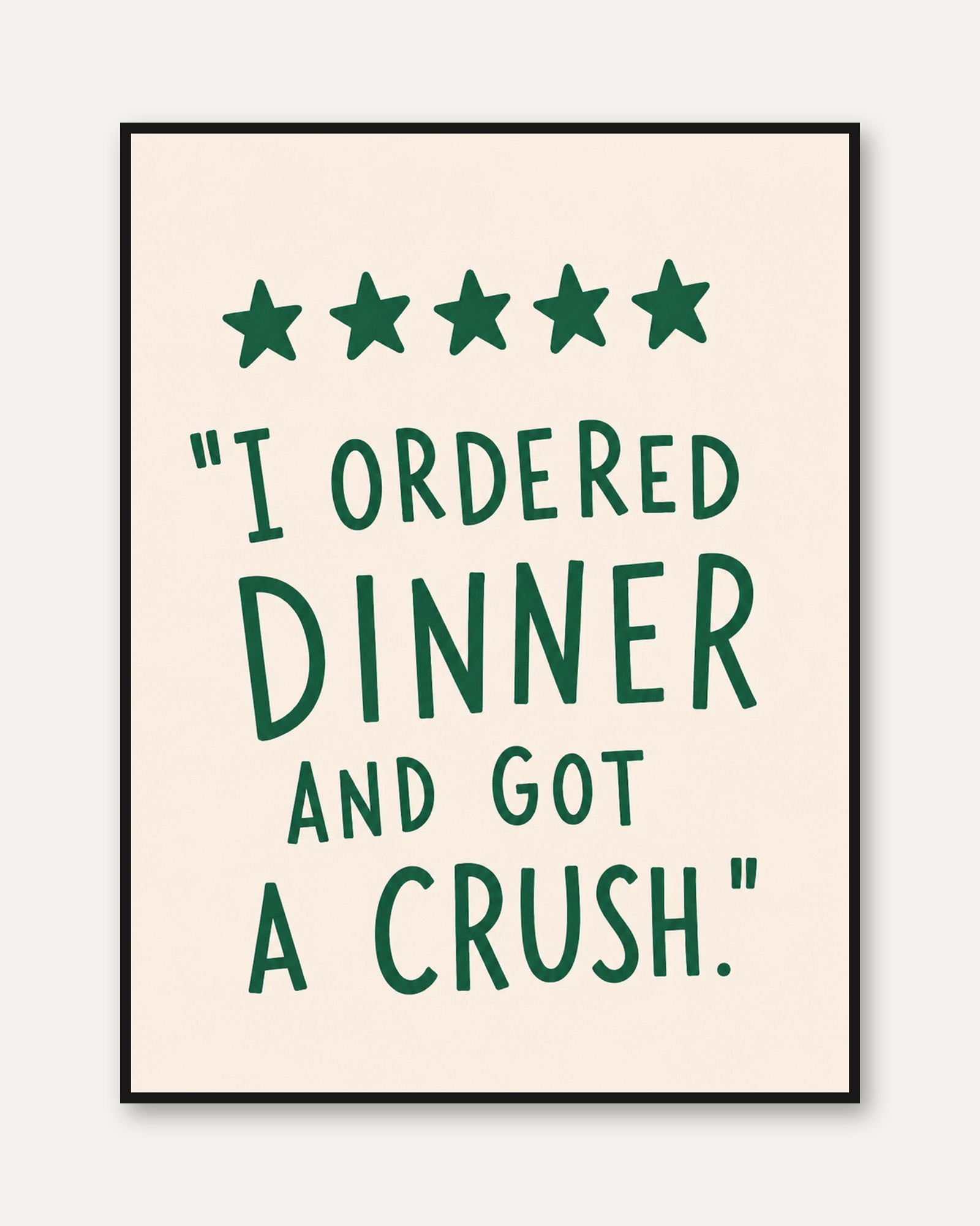 Funny Food Print – Five Star Review - framed
