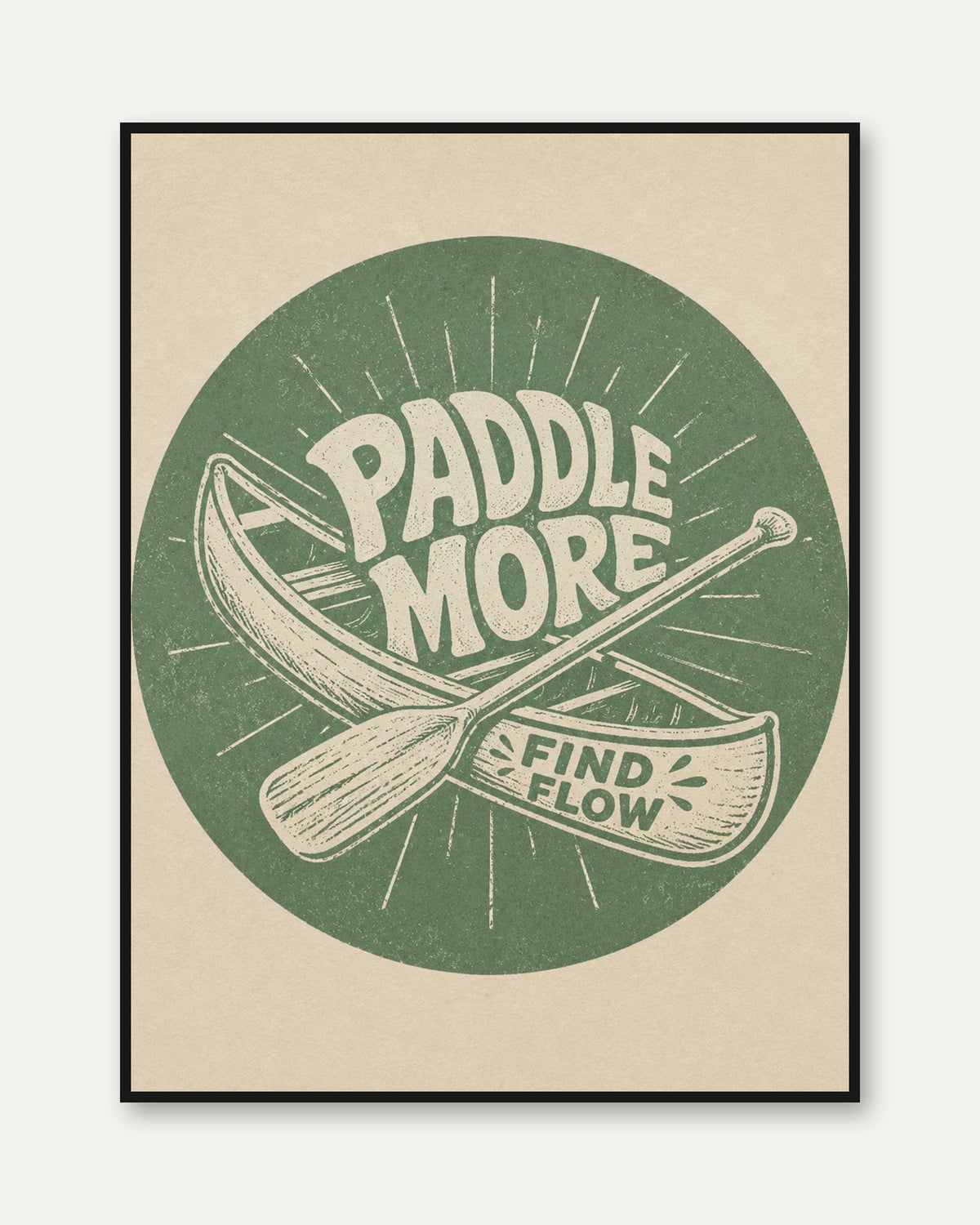 Outdoor Adventure Canoe Print - framed