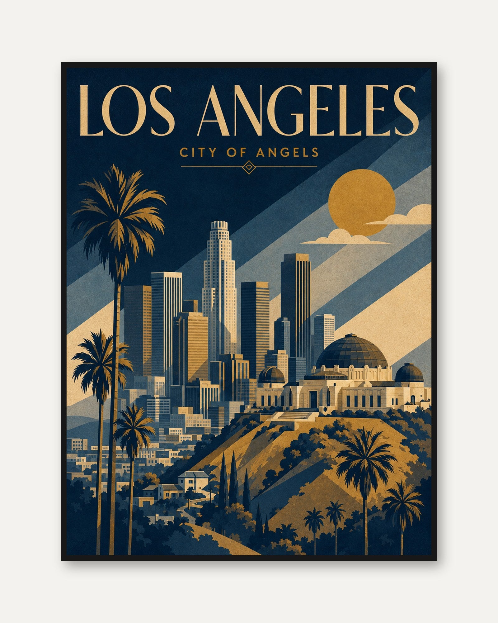 Los Angeles Poster – Vintage Travel Print - framed