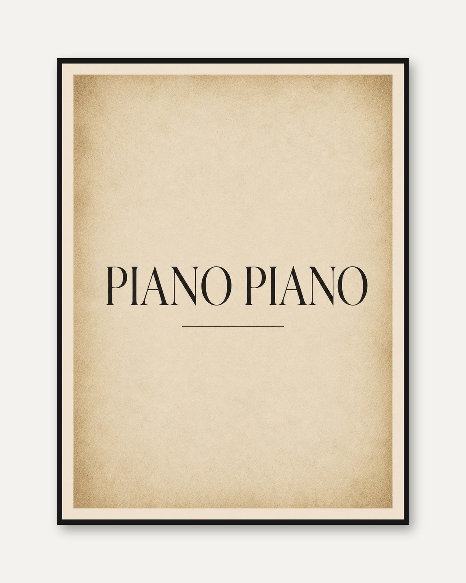 Piano Wall Art – Music Typography Print - framed