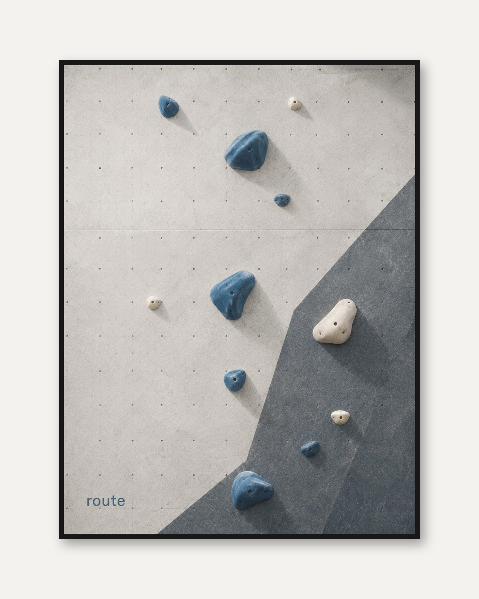 Rock Climbing Wall Art – Bouldering Print - framed