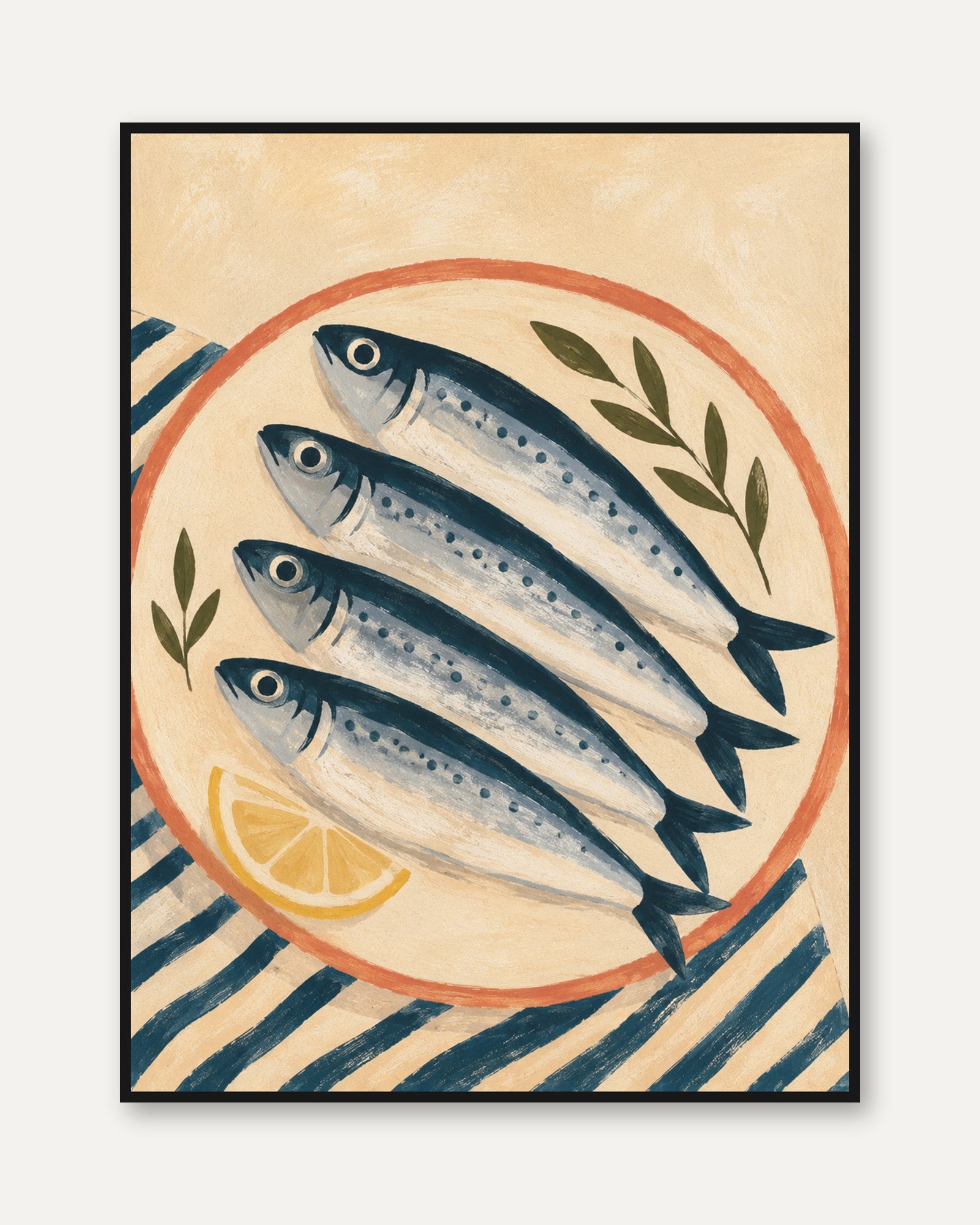 Fish Wall Art – Kitchen Coastal Decor - framed