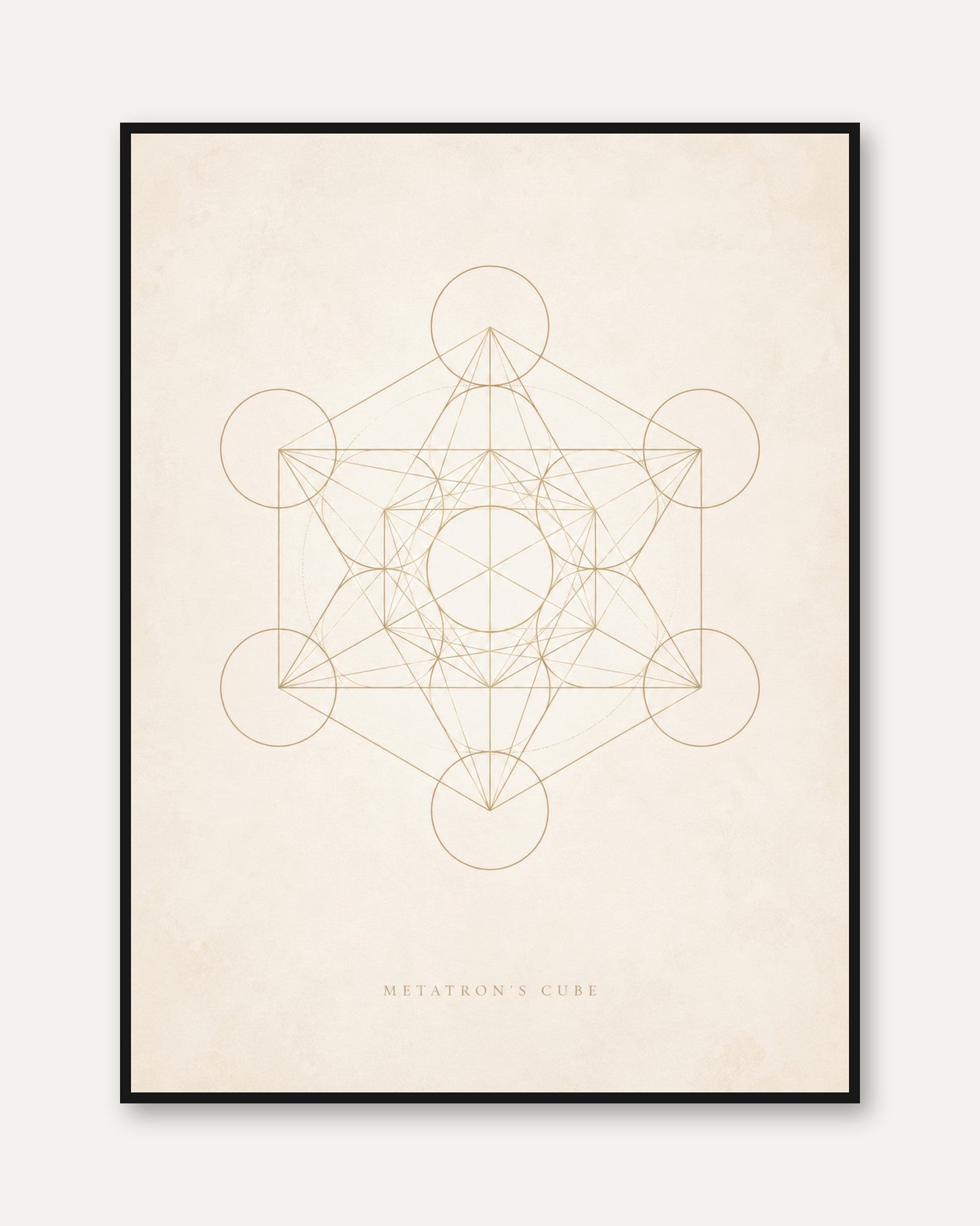 Sacred Geometry Wall Art: Metatron's Cube - framed