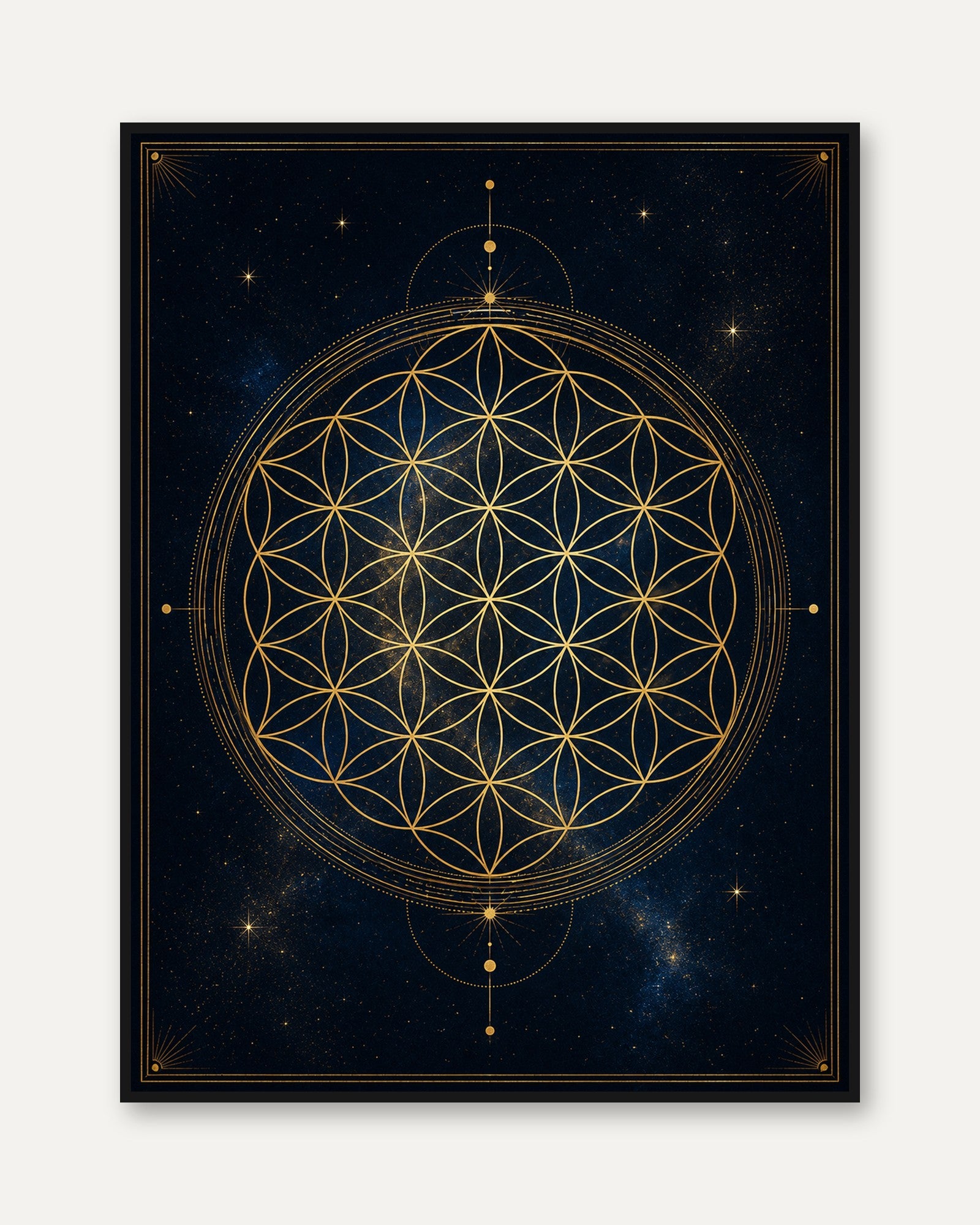 Sacred Geometry Flower of Life Print - framed