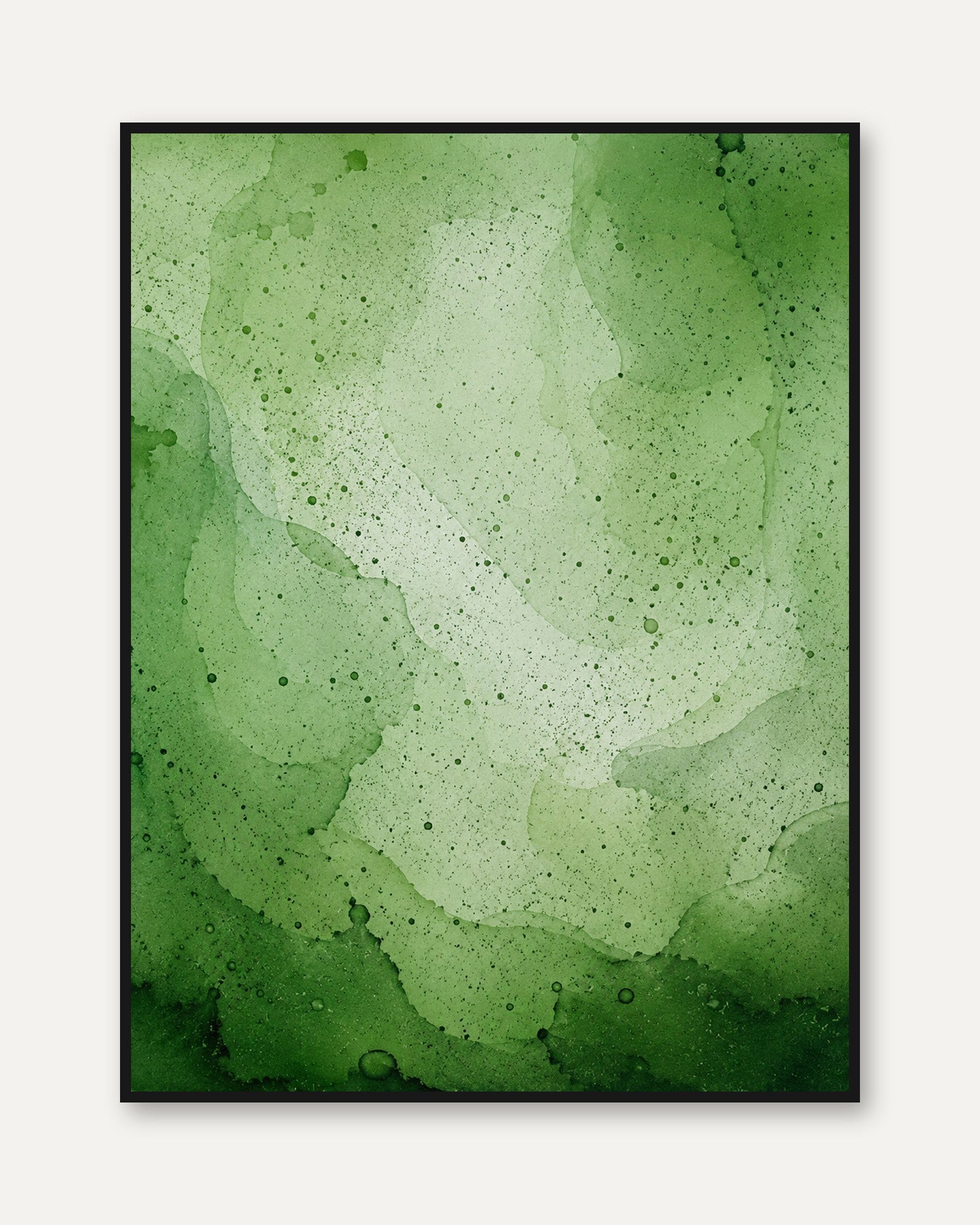 Green Watercolor Wall Art - framed