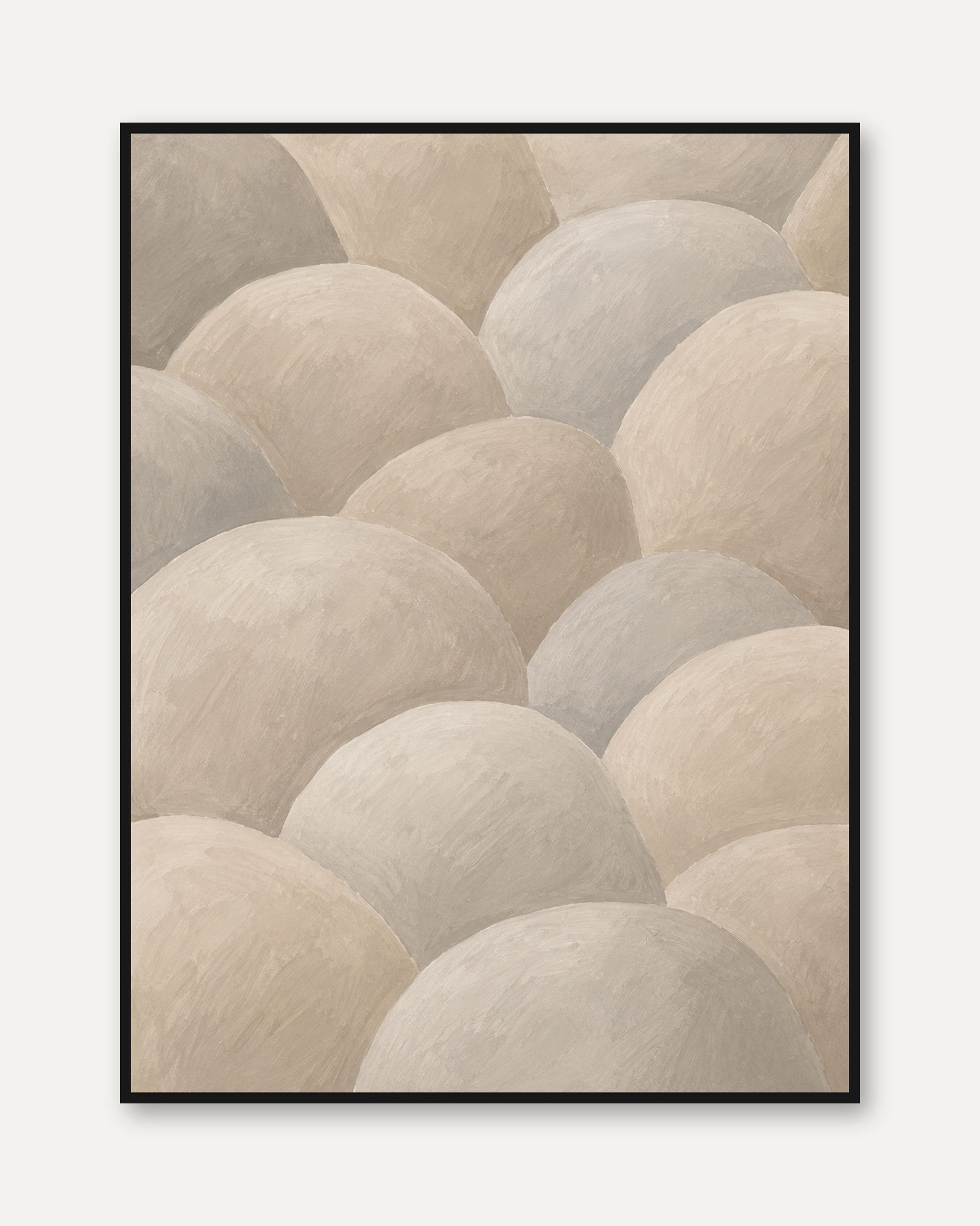 Neutral Abstract Wall Art – Organic Shapes Print - framed