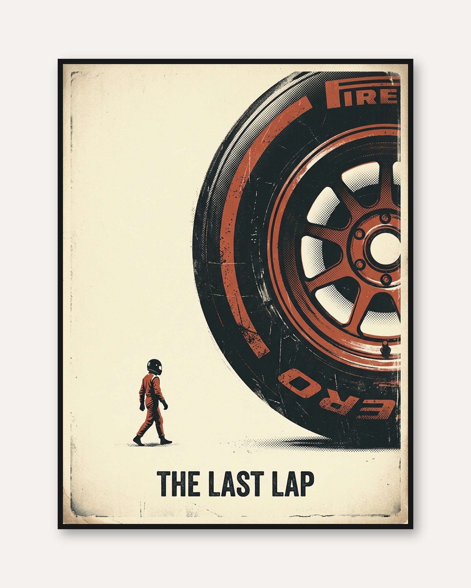 Vintage Racing Tire Poster: Retro Motorsport Wall Art - framed